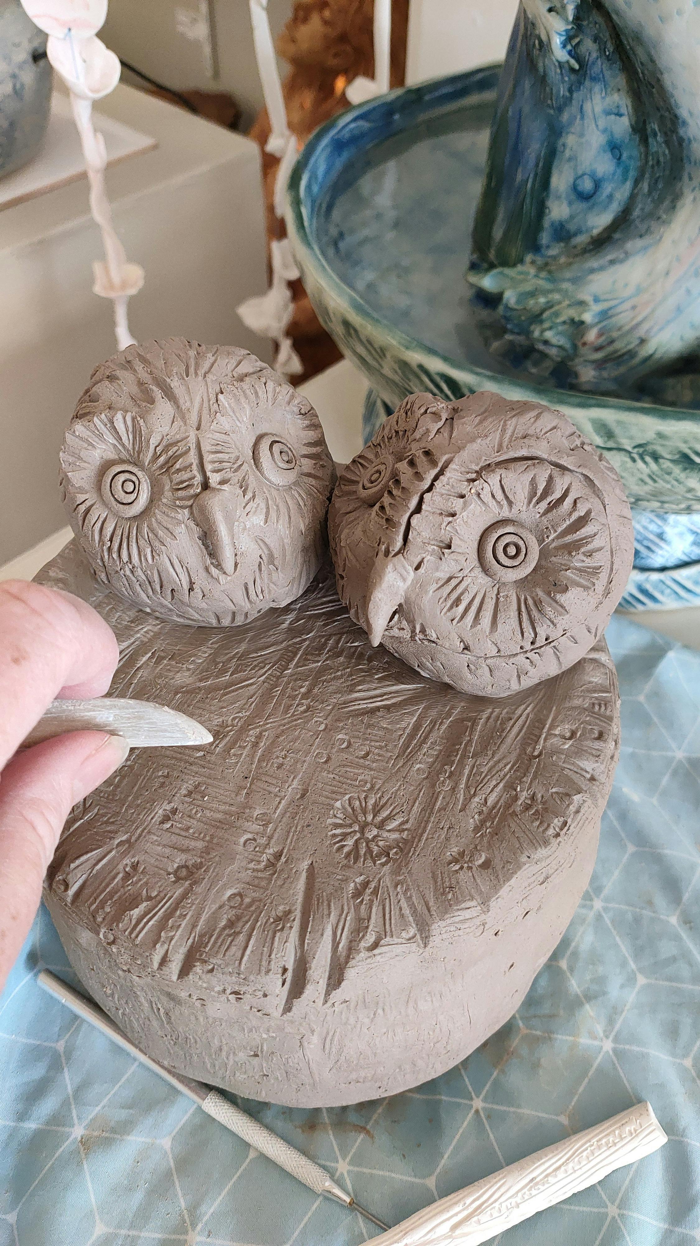 clay, pottery, workshop, ceramics, owl, owls,