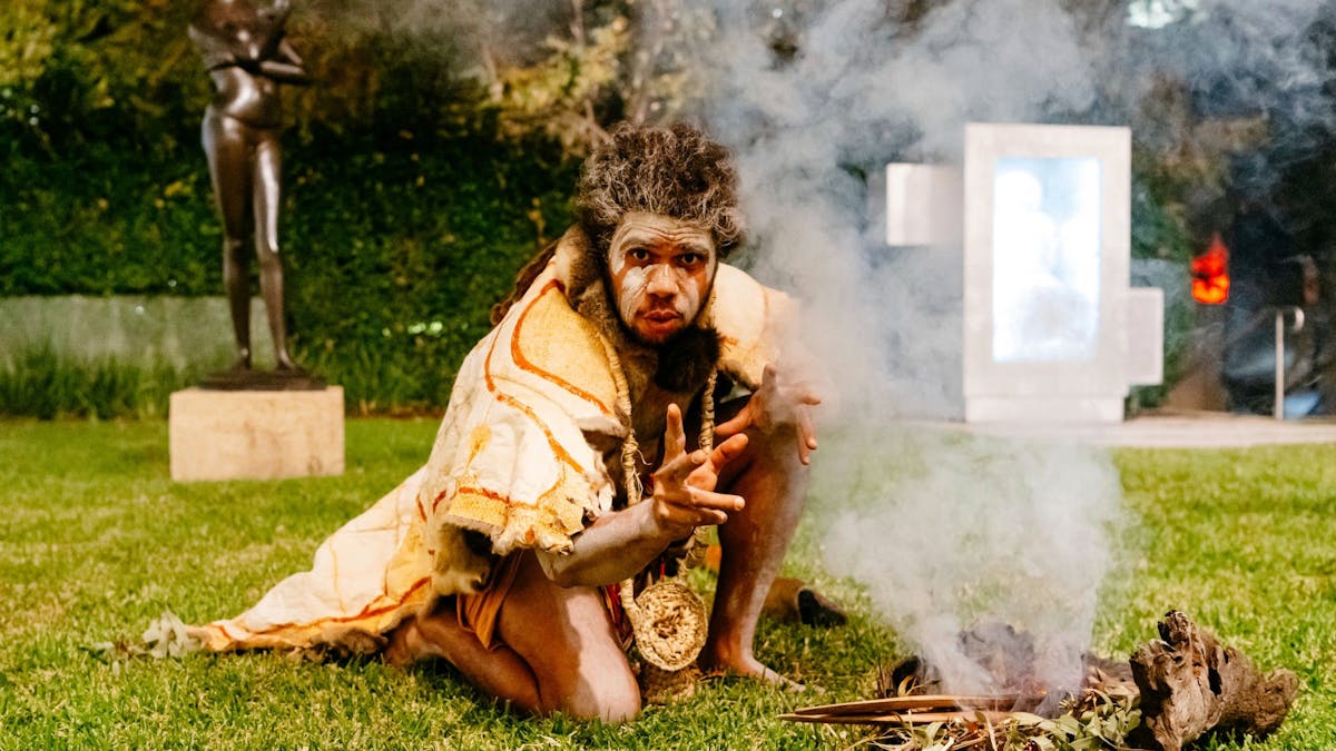 Derek Oram Sandy performs at First Artists Cultural Experience, QAGOMA 2022