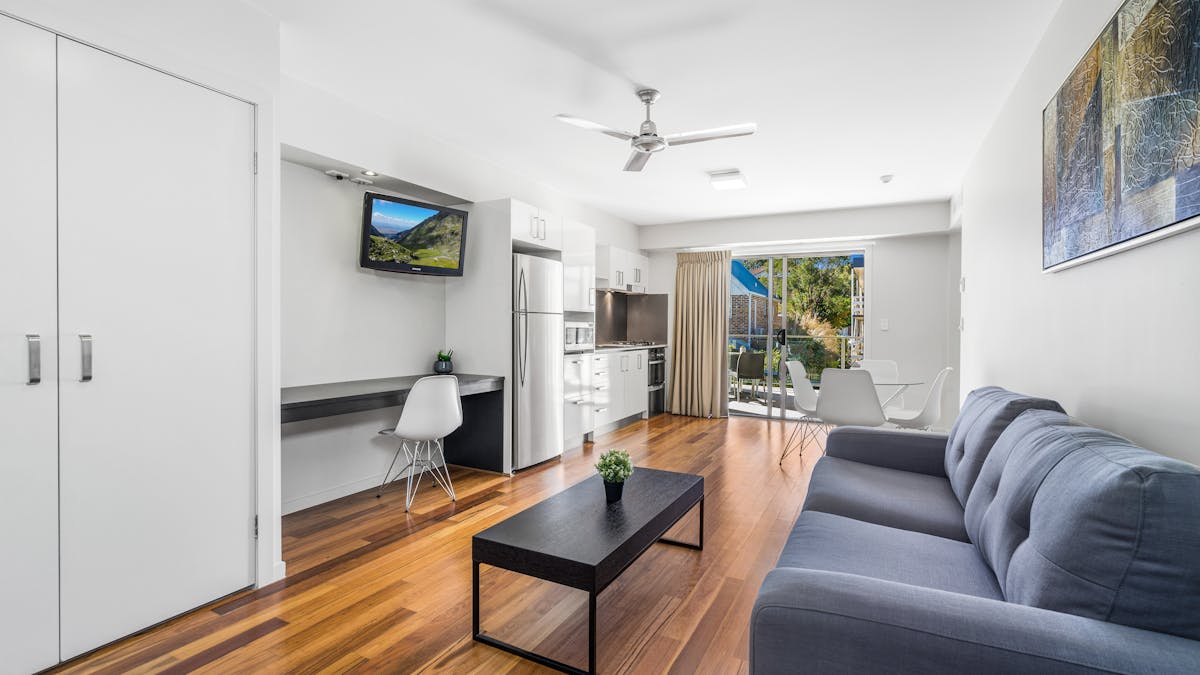 Laundry, Kitchen, Dining, lounge and Balcony