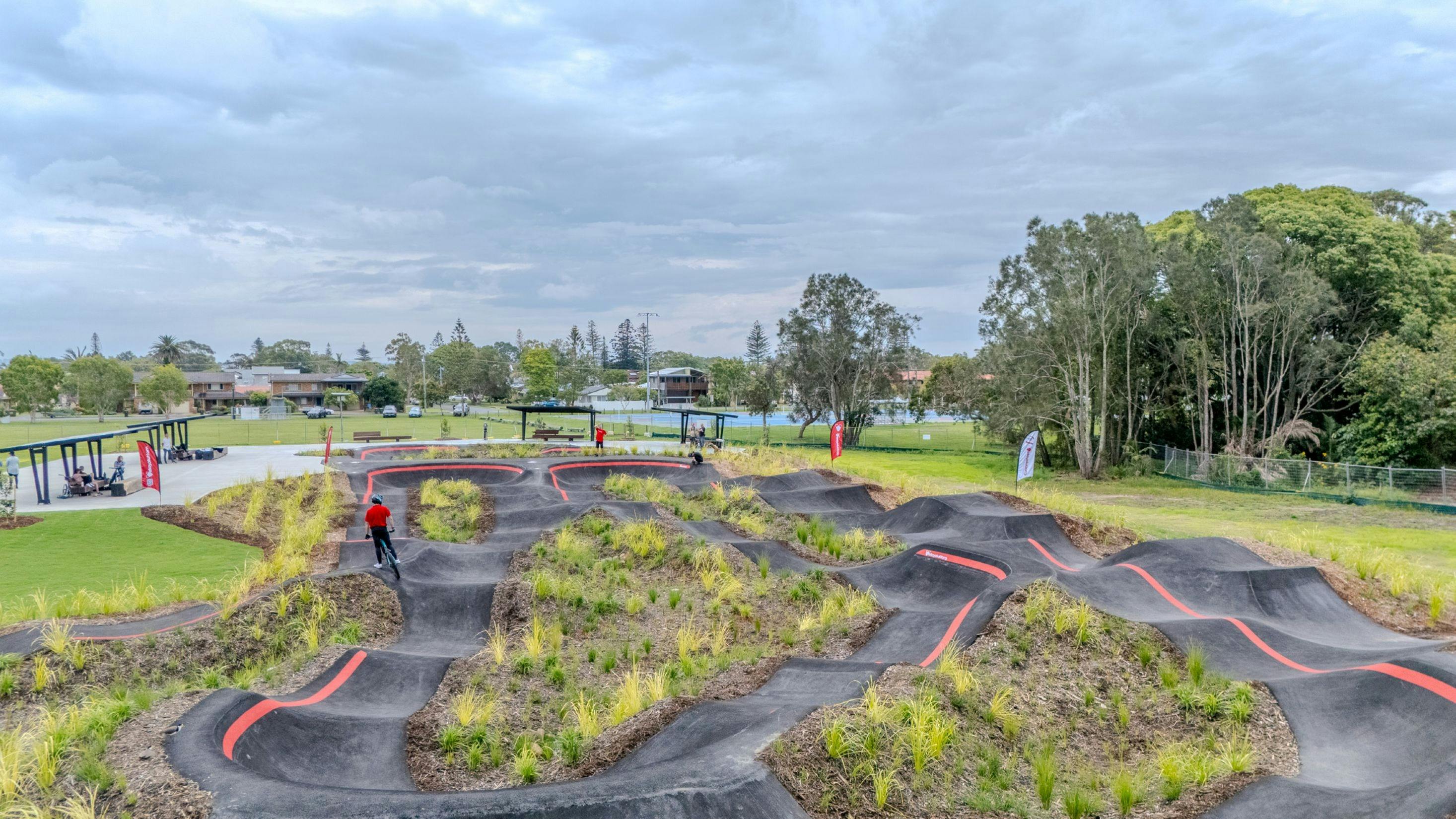 aerial shot of pump track