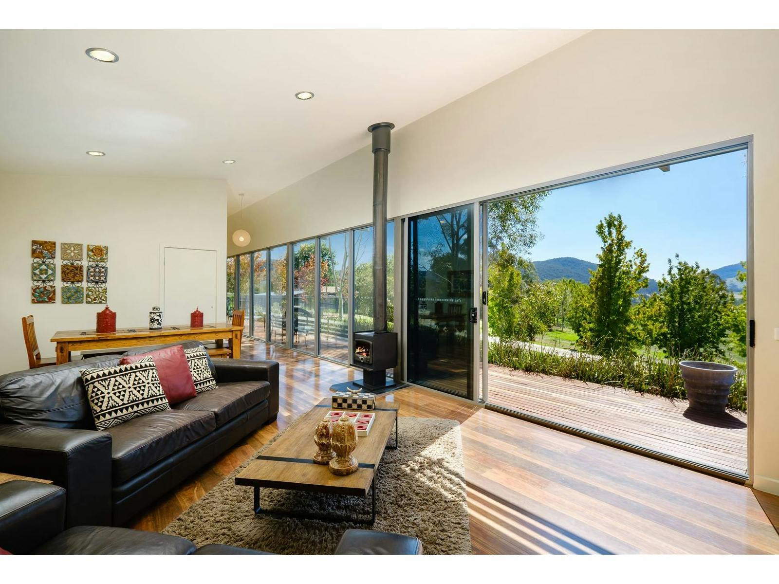 Double-glazed windows fill the Retreat with light and a provide a stunning outlook over the valley