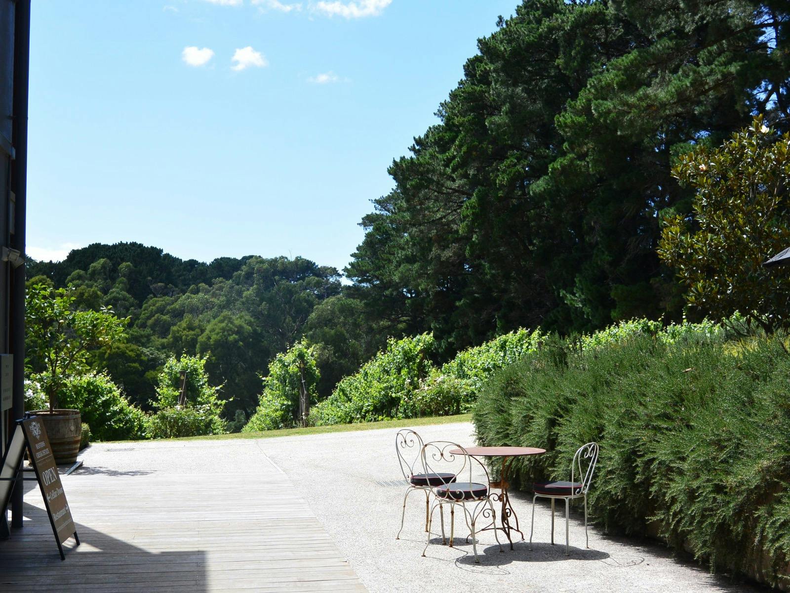 Relax with a glass of wine in our Italian inspired courtyard