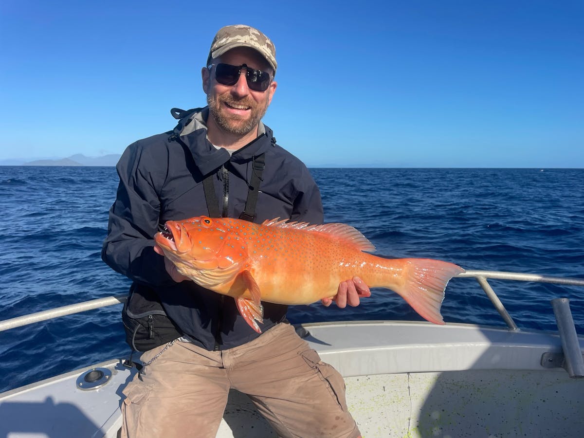 Bait fishing on the Great Barrier Reef from Cairns for Common Coral Trout!