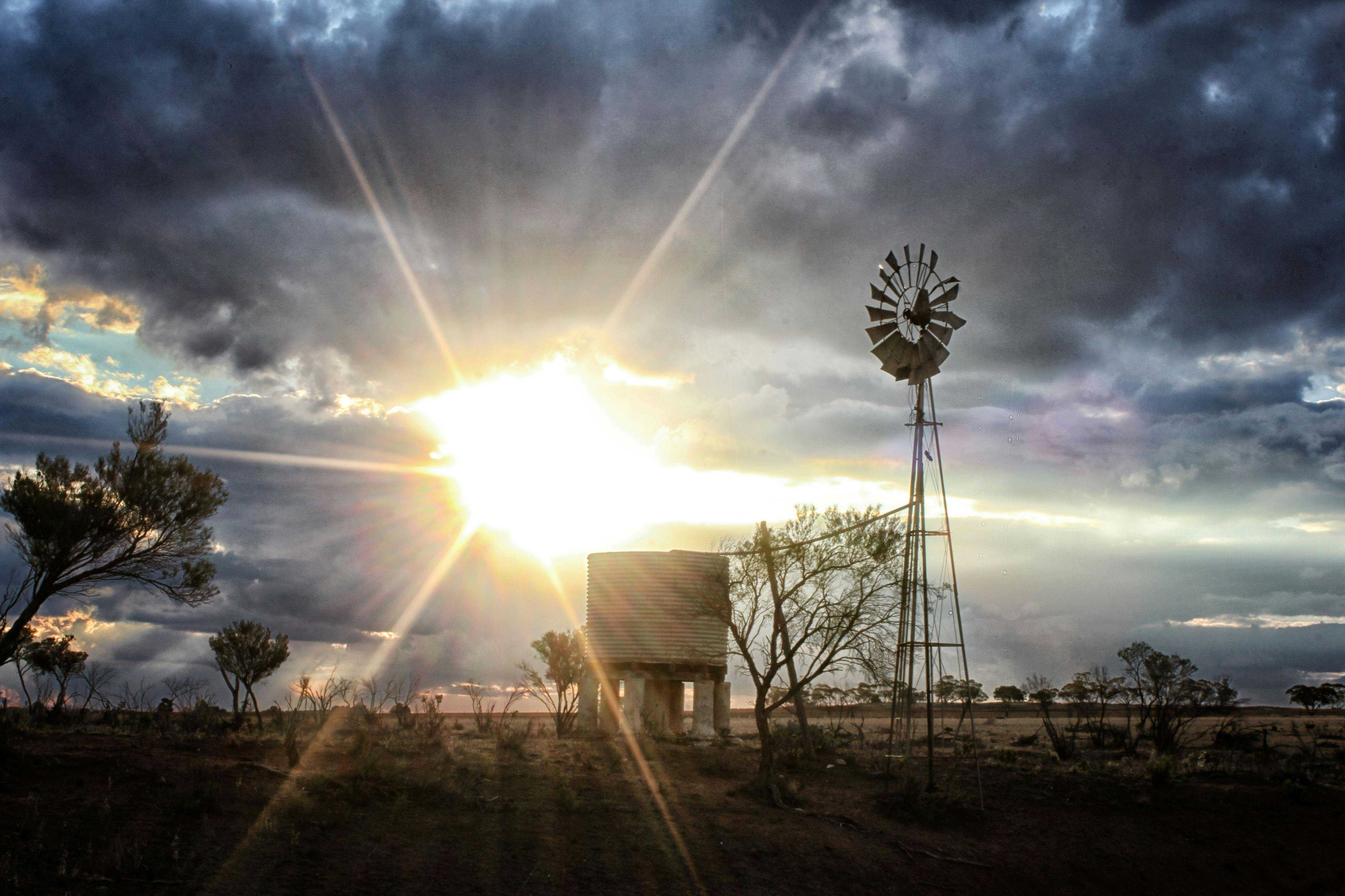 Outback tank and windmill