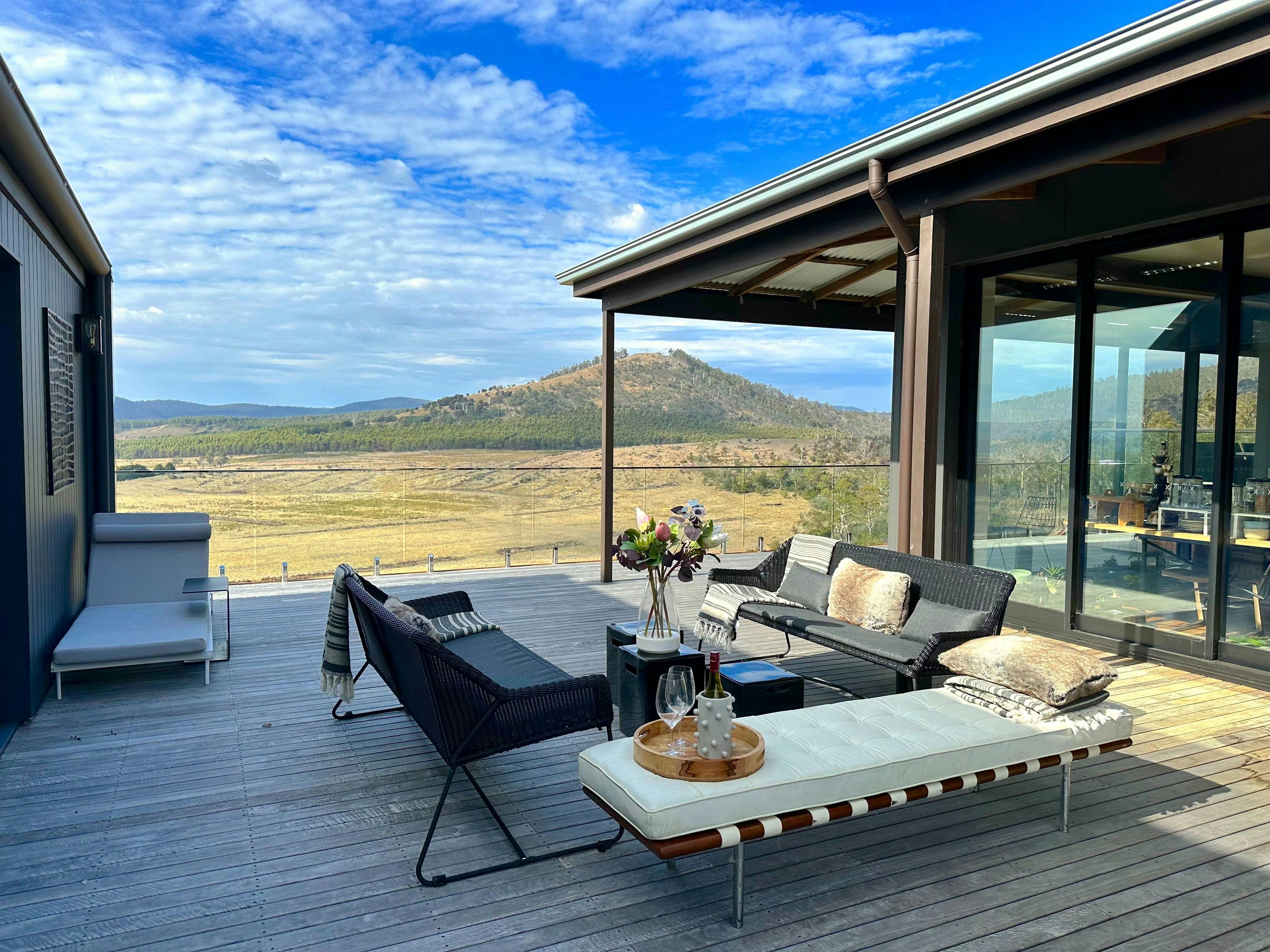 Views of the mountains and valley... with lovely deck to relax and gather.