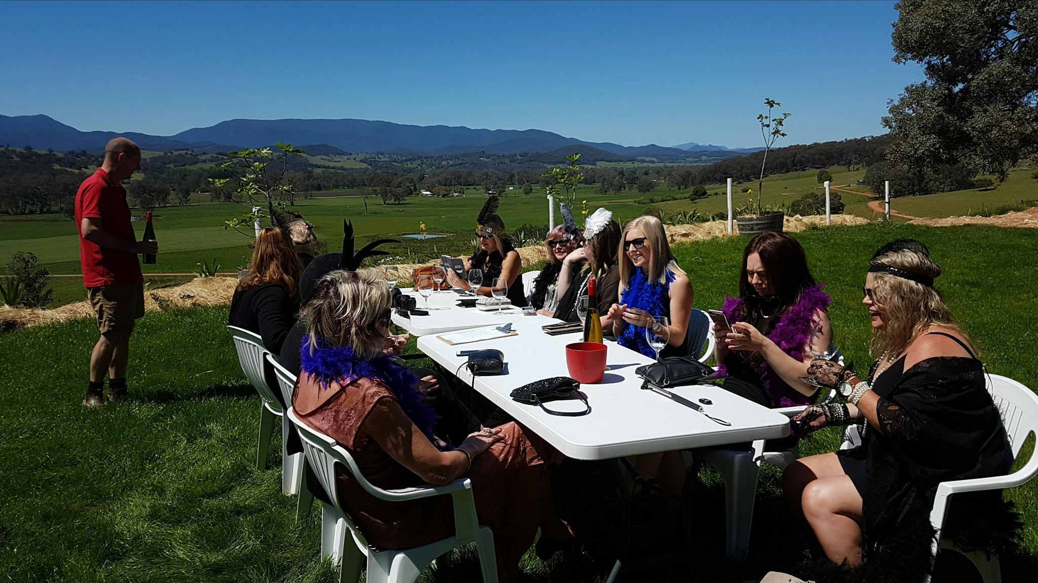 Tasting with views at Red Feet winery