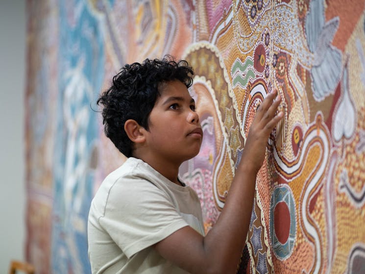 mural with boy