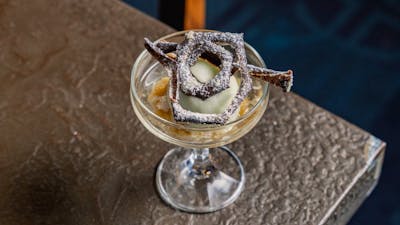 Cocktail with chocolate decoration