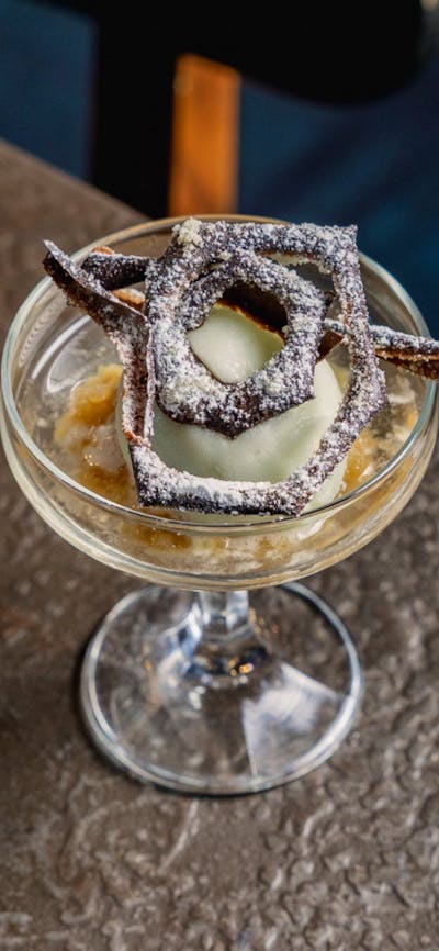 Cocktail with chocolate decoration