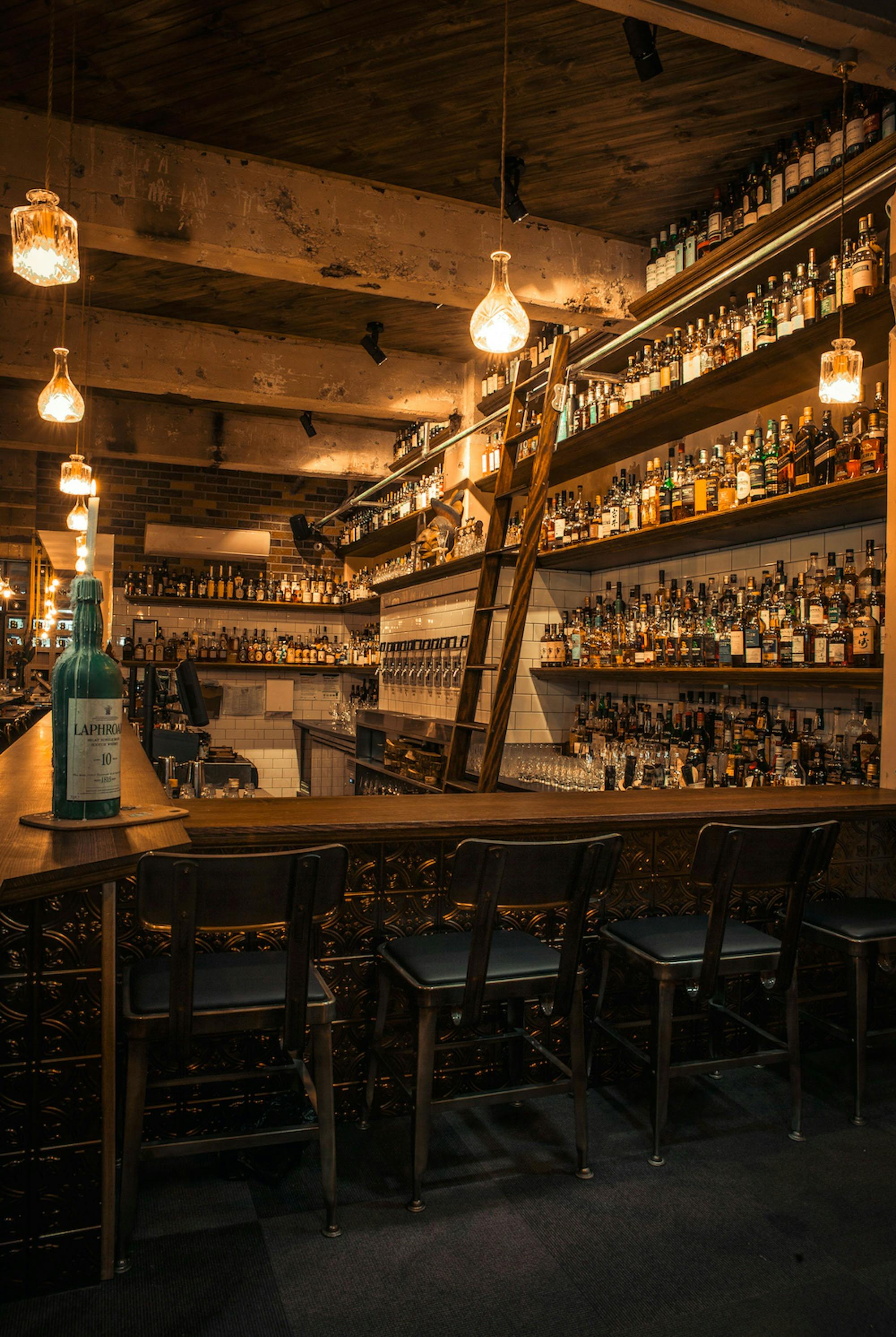 Back bar at Boilermaker House