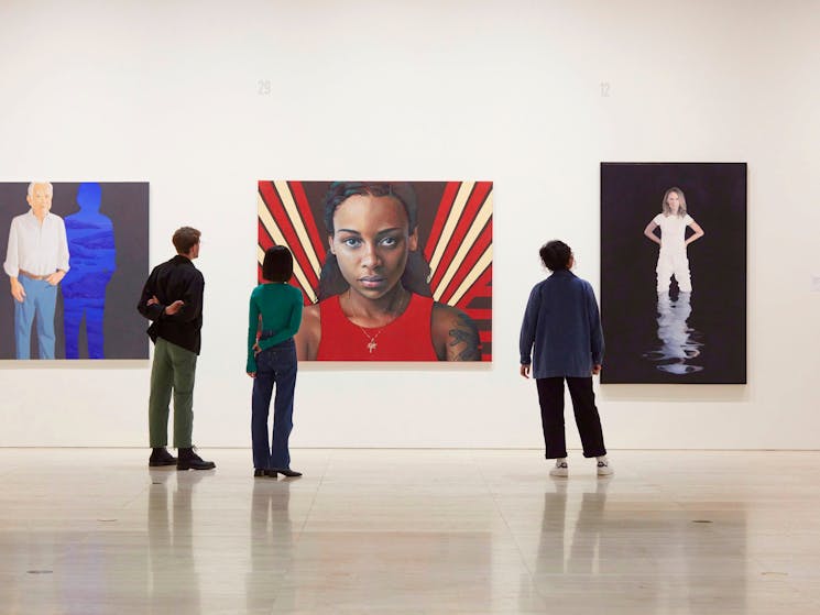 Installation view of the Archibald, Wynne and Sulman Prizes 2022 exhibition at the Art Gallery NSW