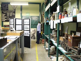 Displays inside the original station parcels office