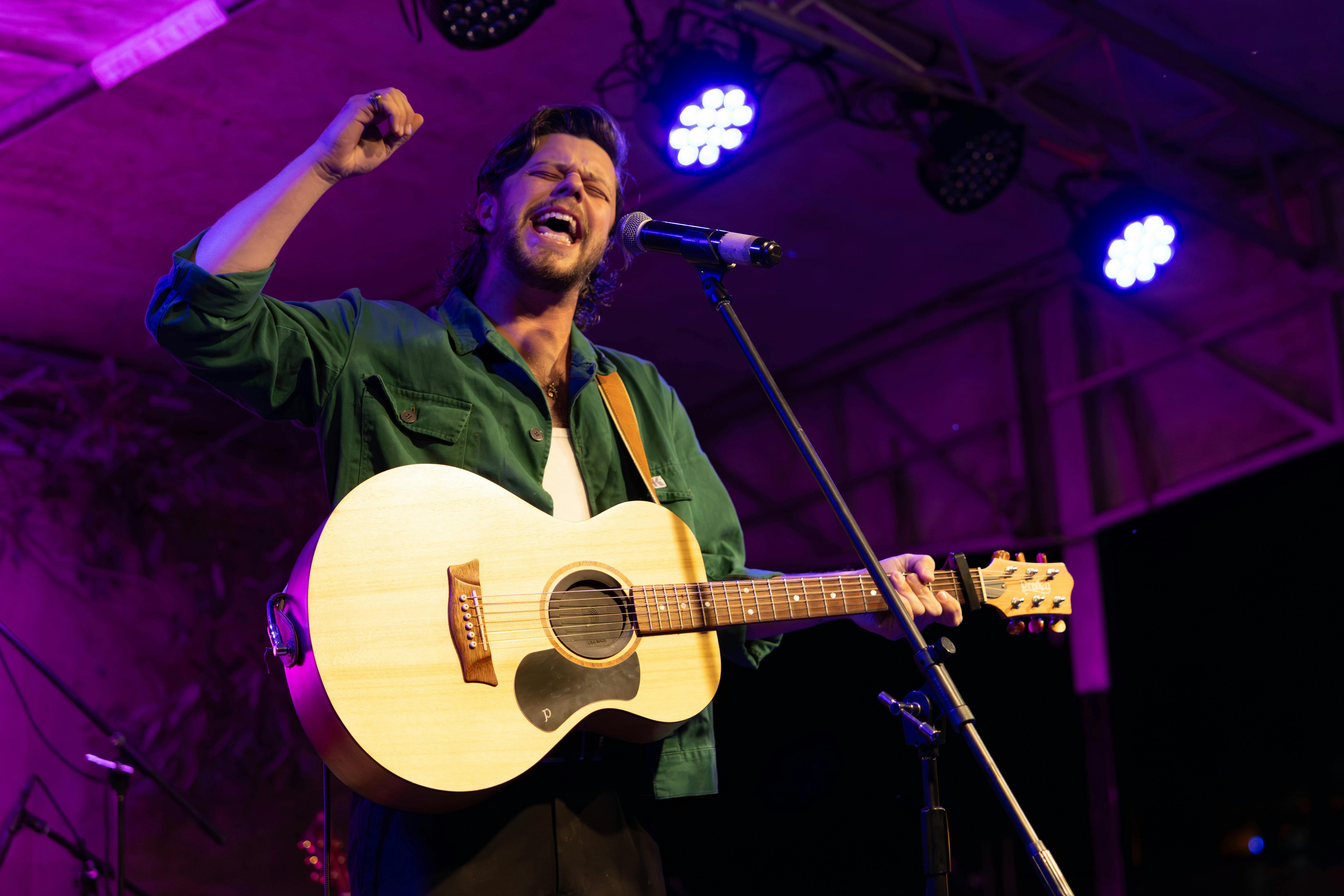 Dylan Wright performing for Sons of Atticus at Charlotte Plains, Outback Queensland