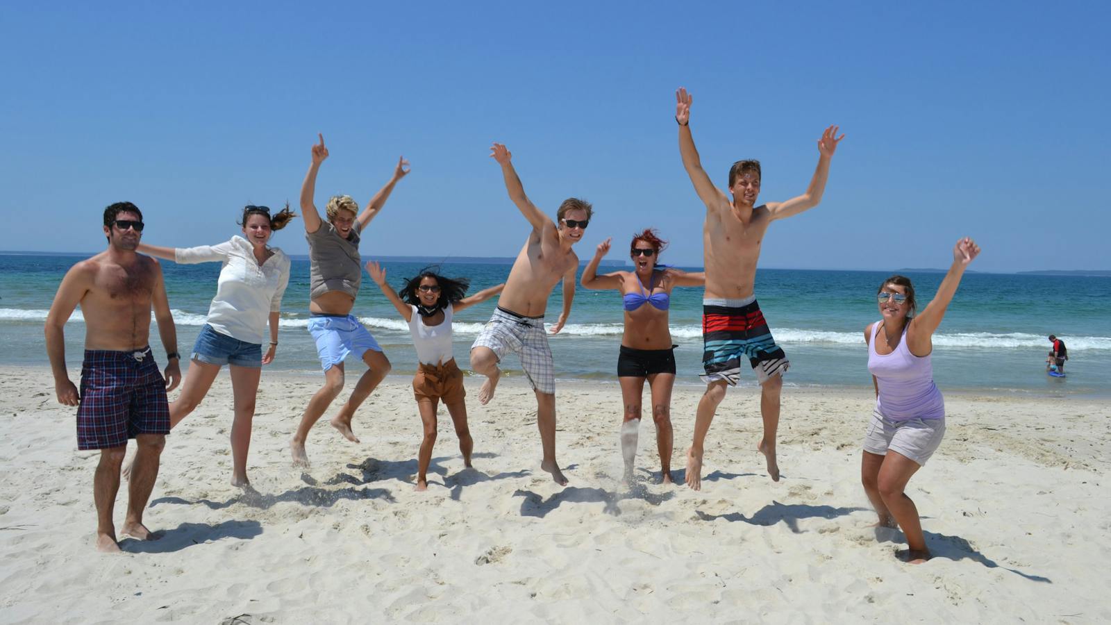 Group at Hyams Beach on Jervis Bay tour