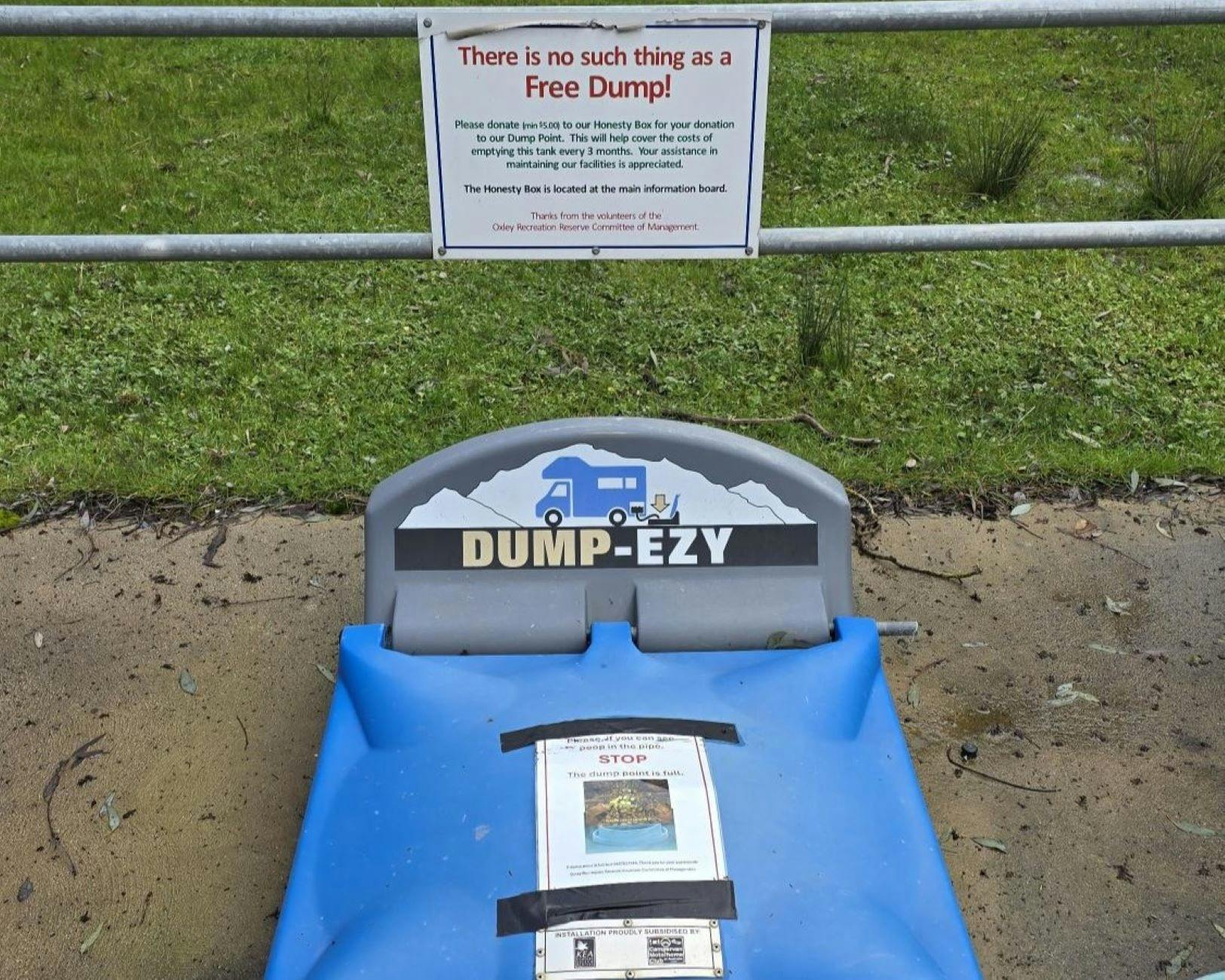 Dump point with a sign saying ;no free dump'