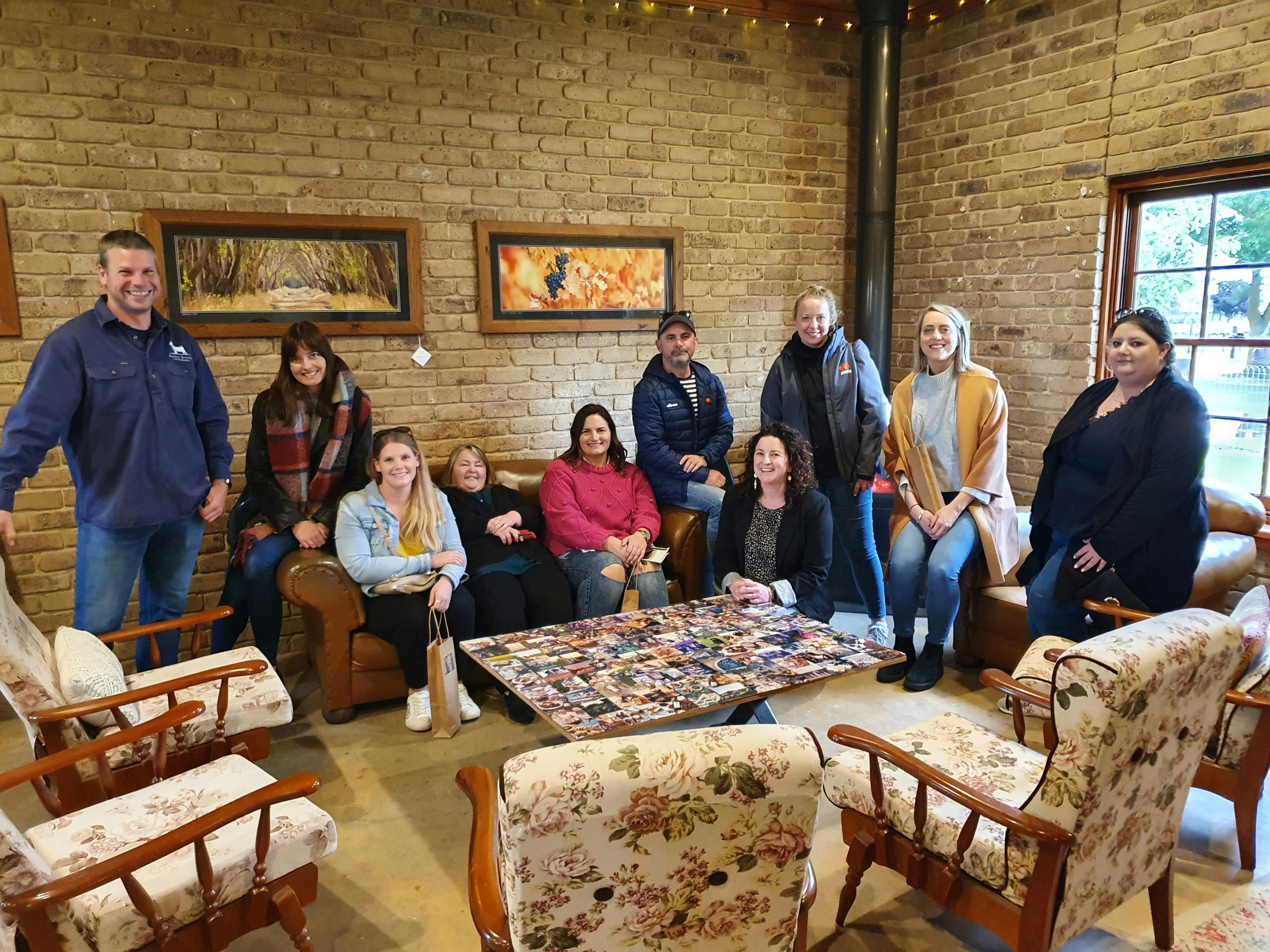 Sipping wines at Raidis Estate in Coonawarra