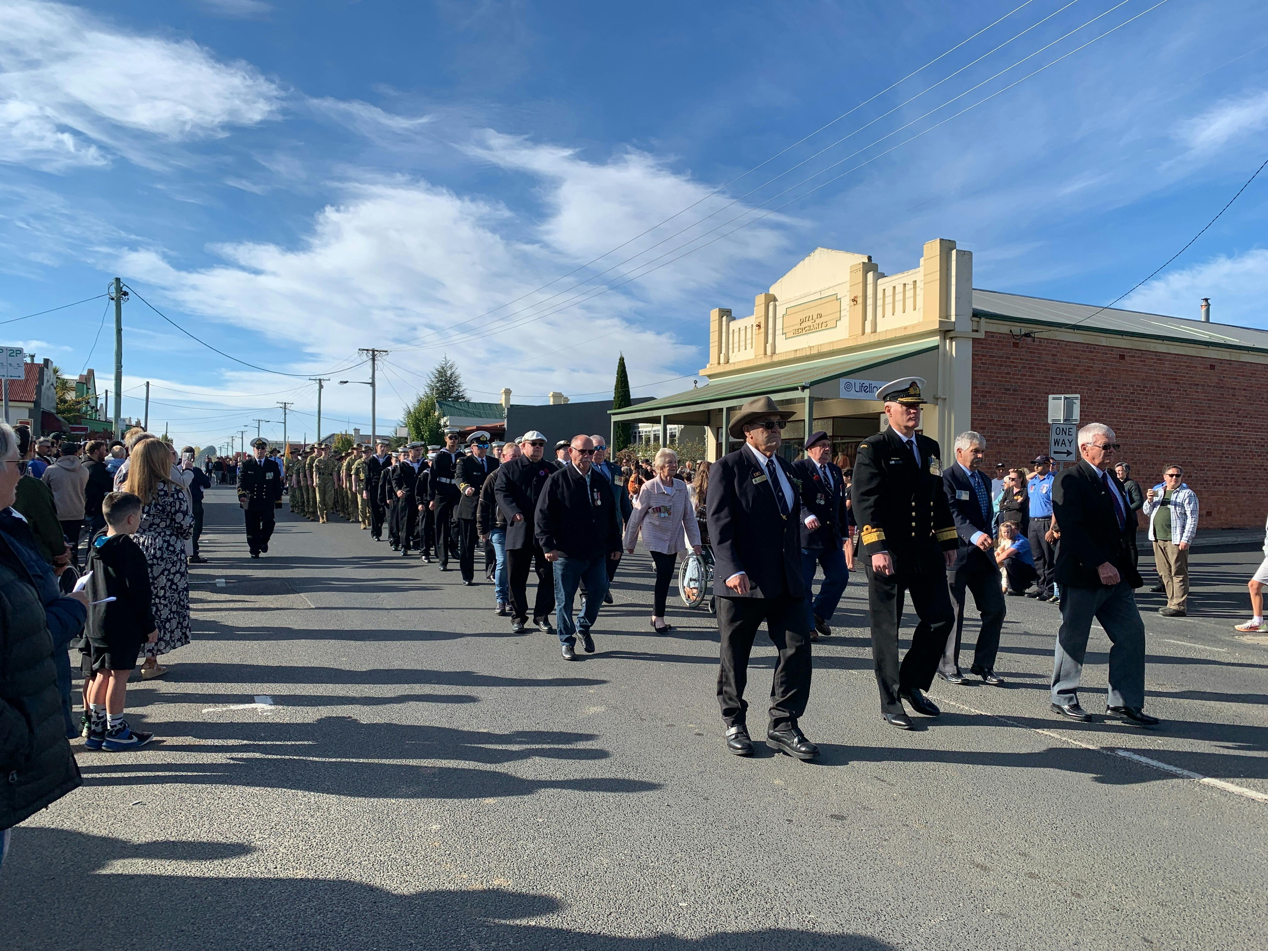Returned Veterans march at the Latrobe ANZAC Day Service
