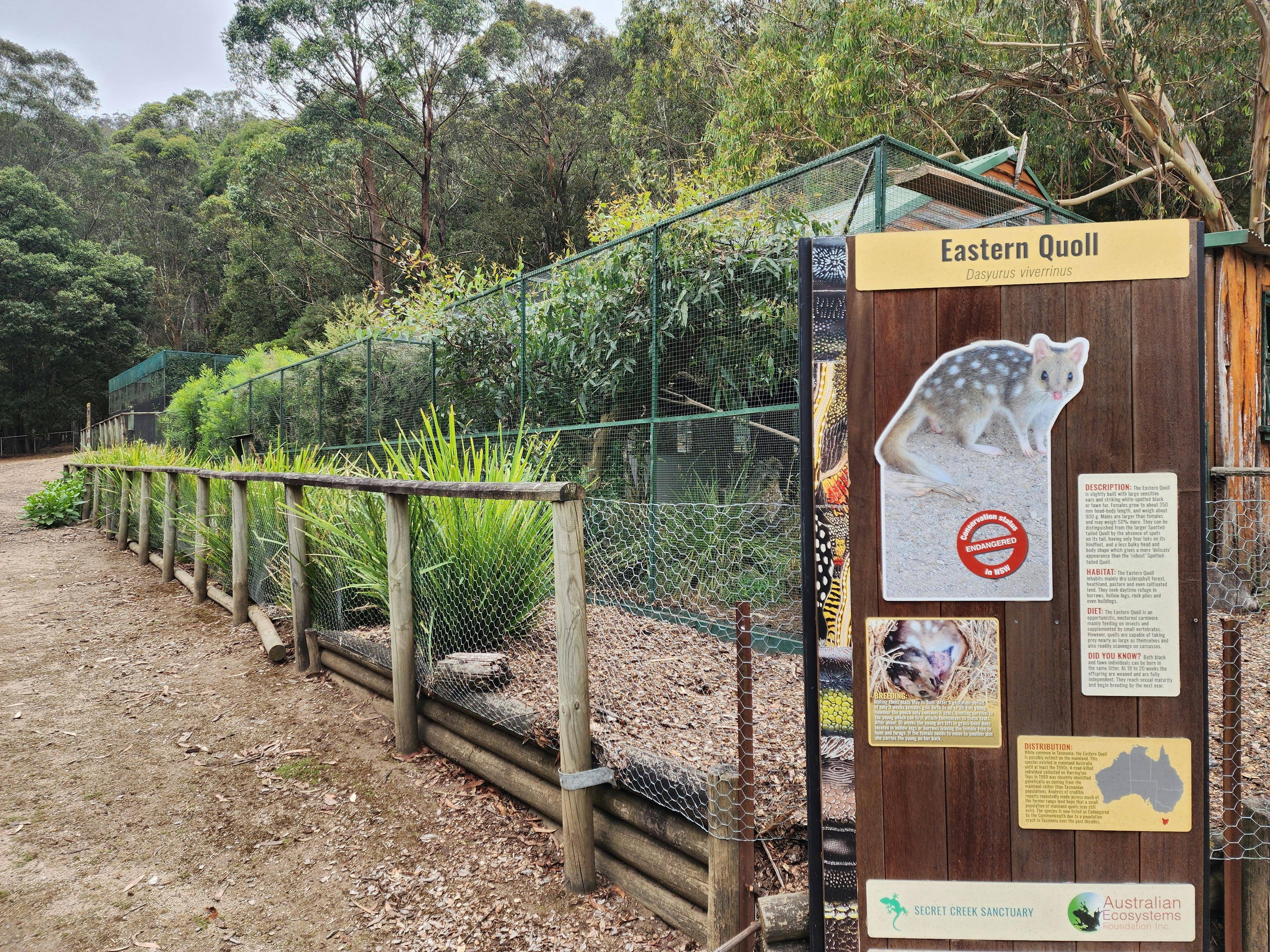 - Interpretive signage at the Eastern Quoll habitat