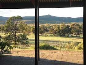 View from lounge room of Moockra Tower and Horseshoe Range
