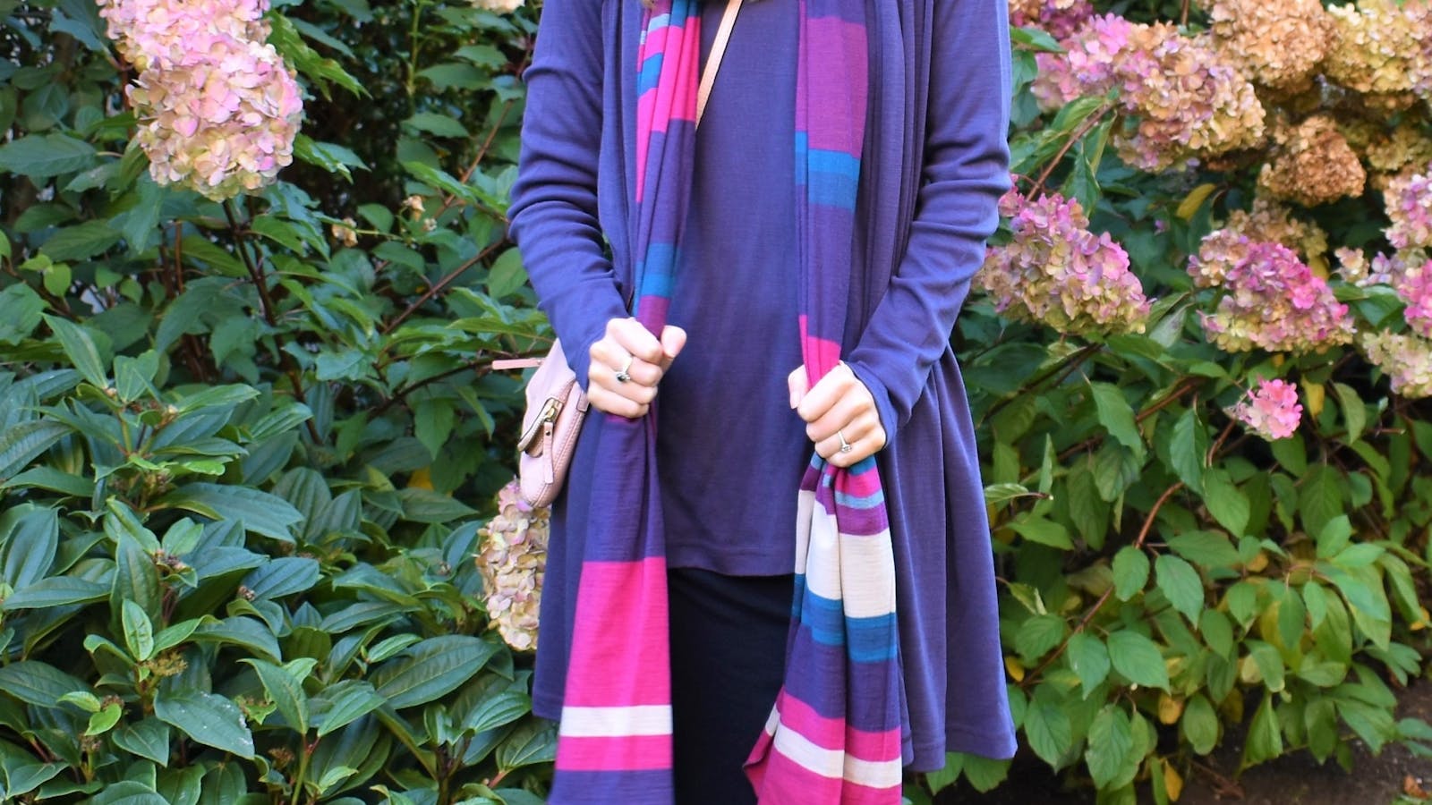 Grape Multi -Stripe Scarf , made in Tasmania