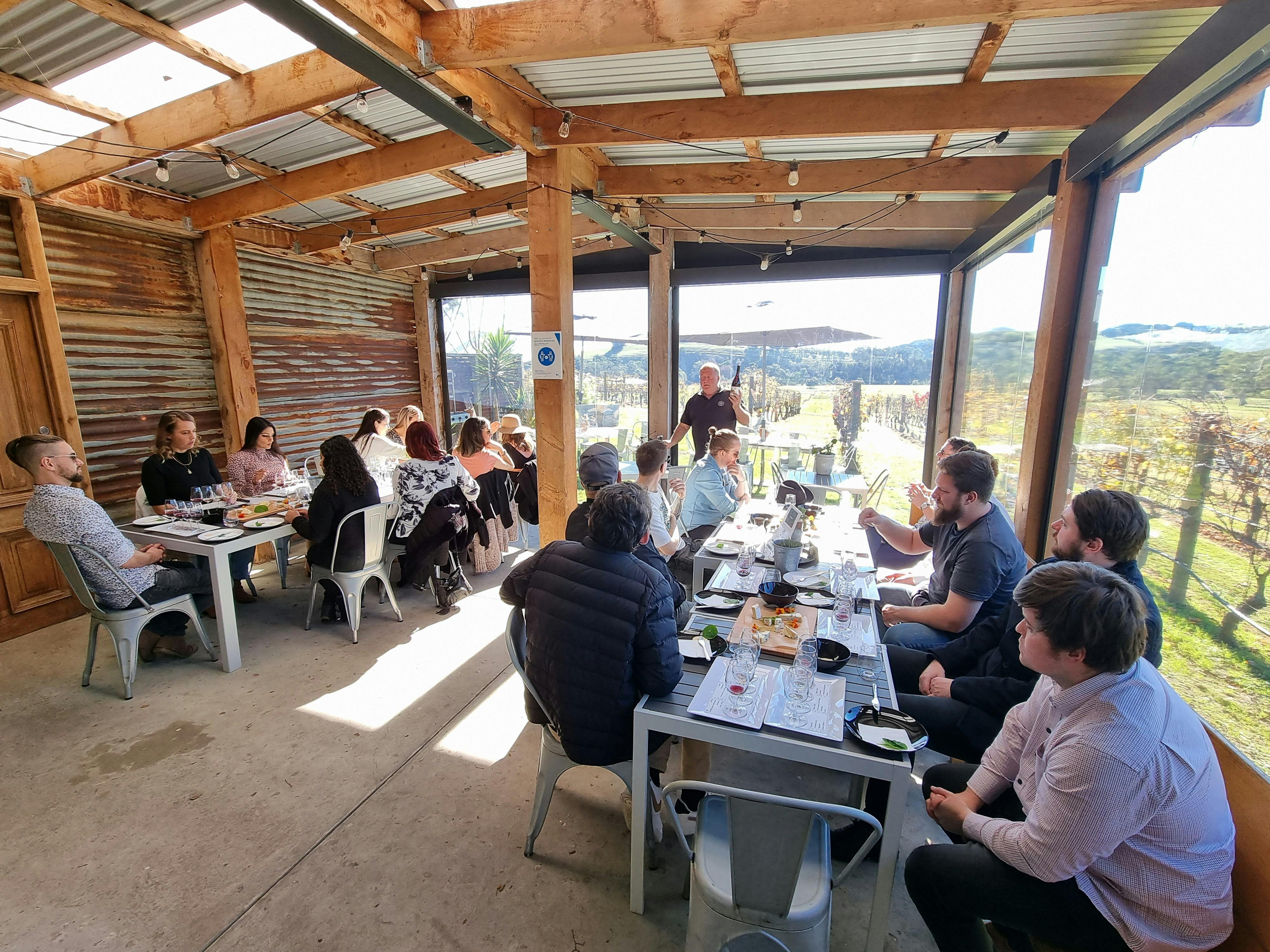 Group listening to Wine Talk