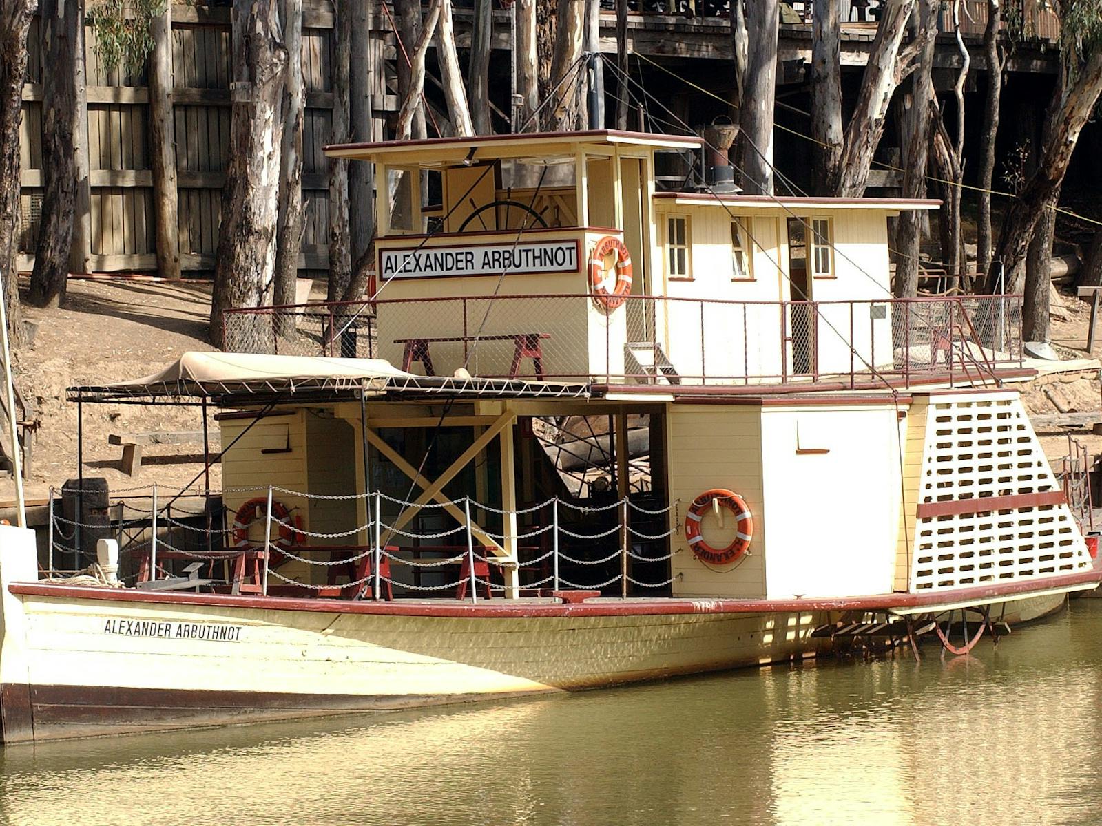 PS Alexander Arbuthnot moored at the Echuca Wharf