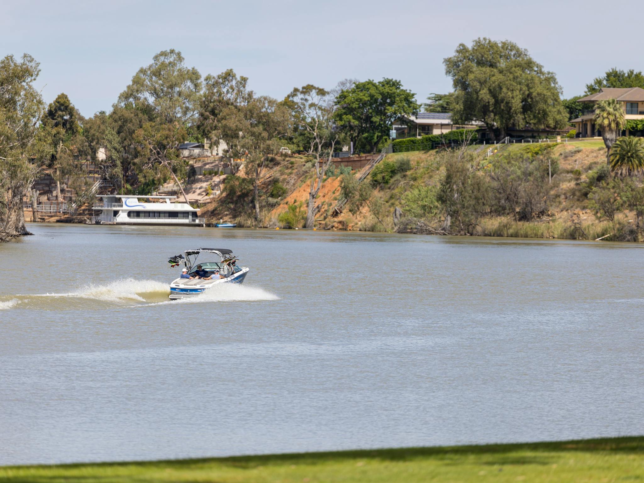 Speedboat on River