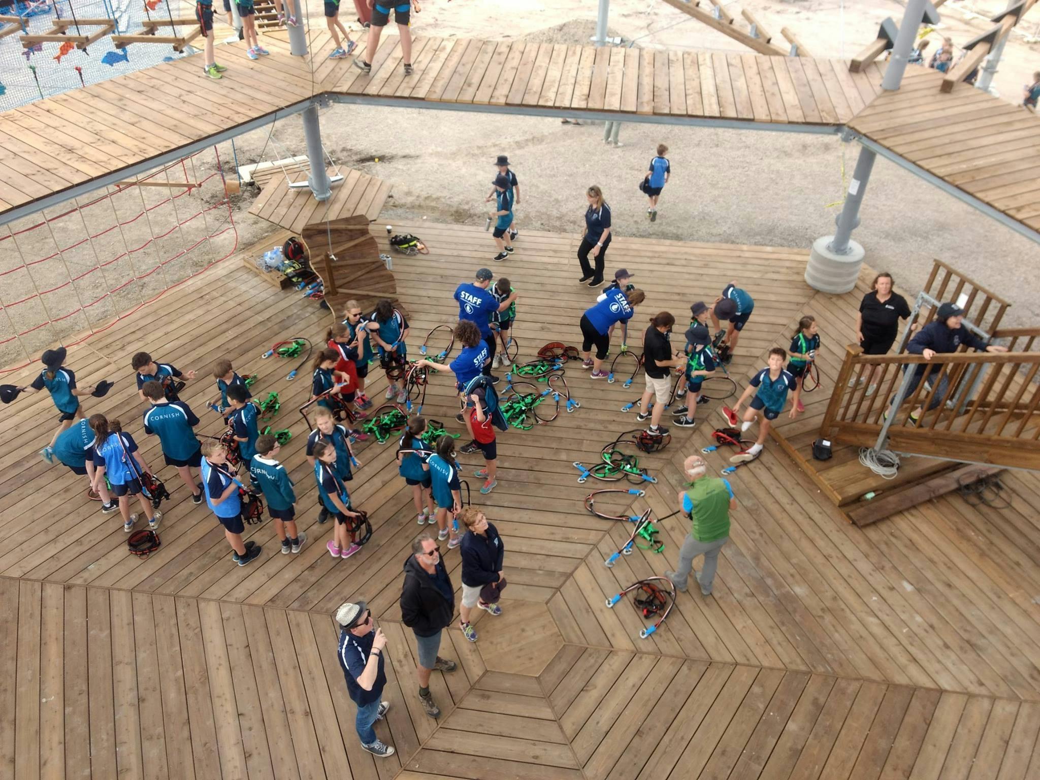 School Group getting ready to tackle a climb