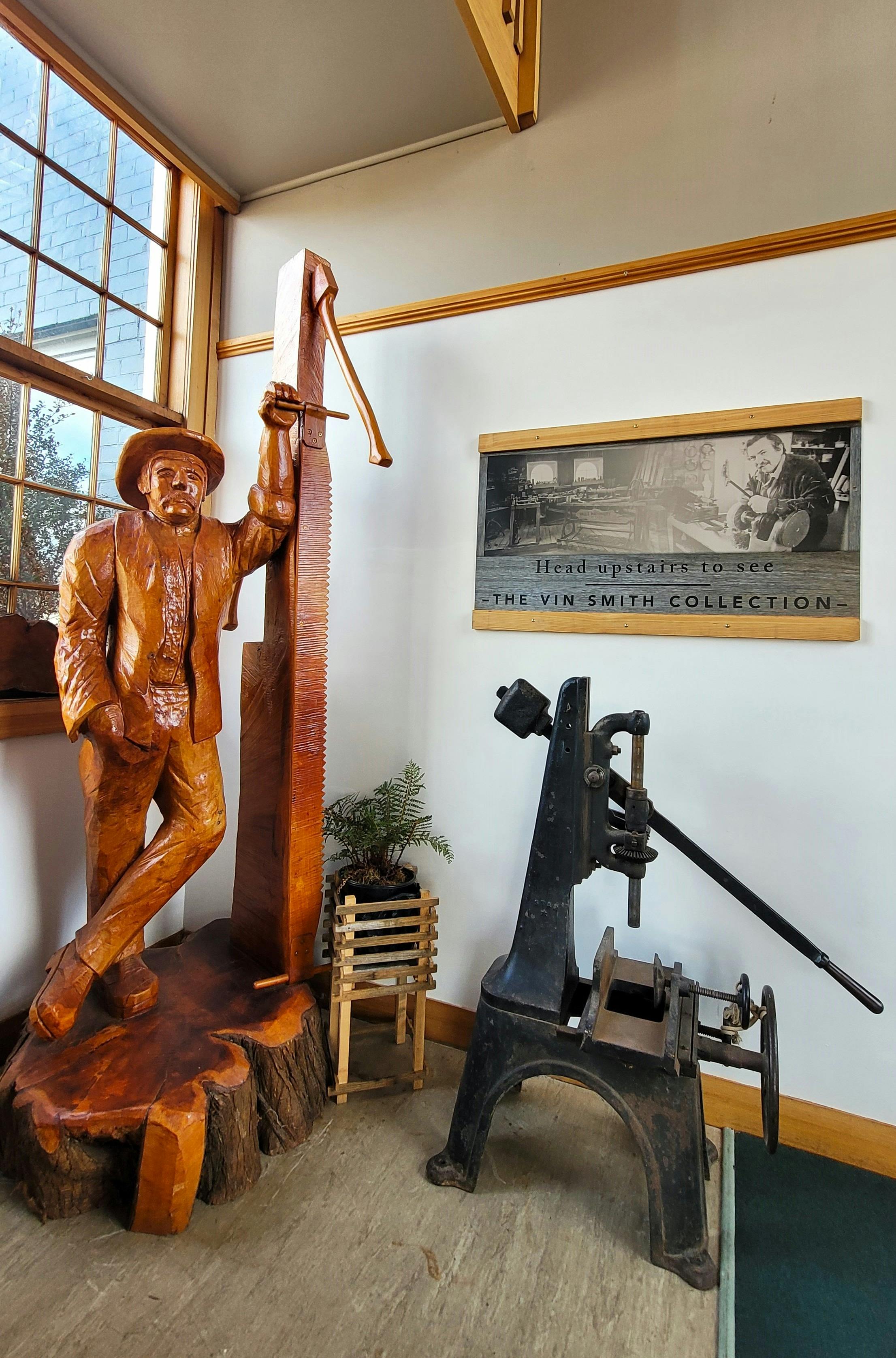 A collection of rare wood turning machinery