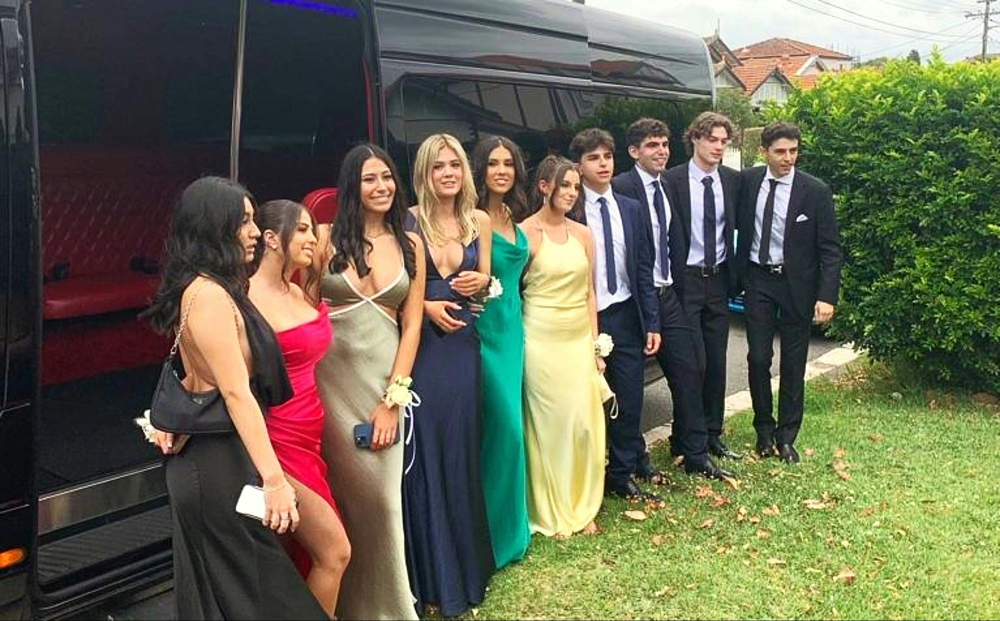 going to the school formal in Sydney on a party bus