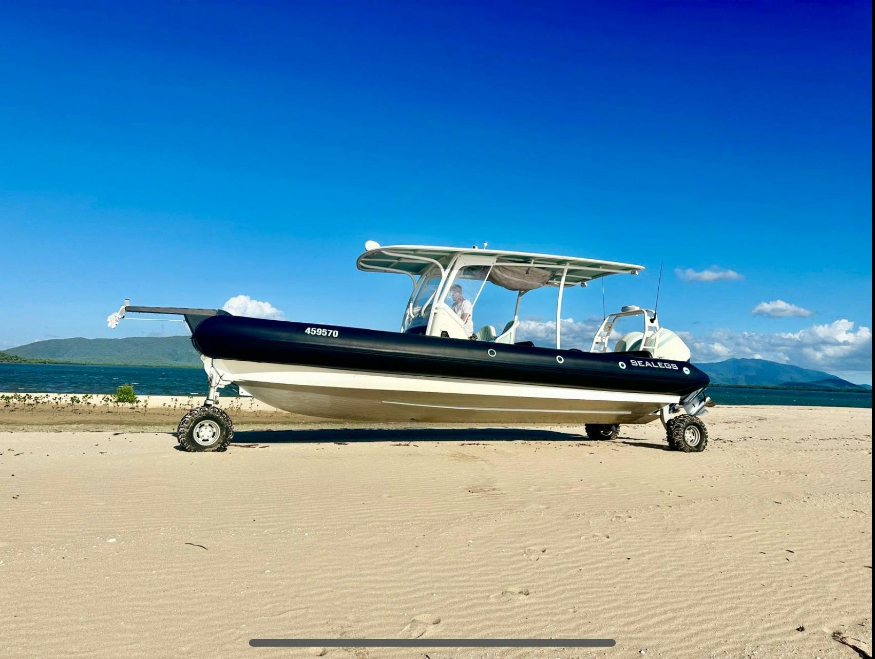 Our 9 M Sealegs Amphibious boat is an adventure  in its  self , fast all weather transfers .