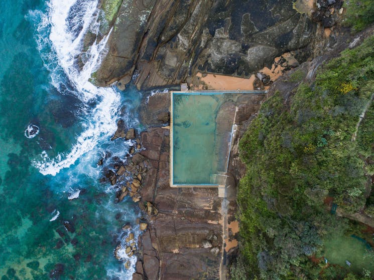 Aerial View of Whale Beach Rockpool