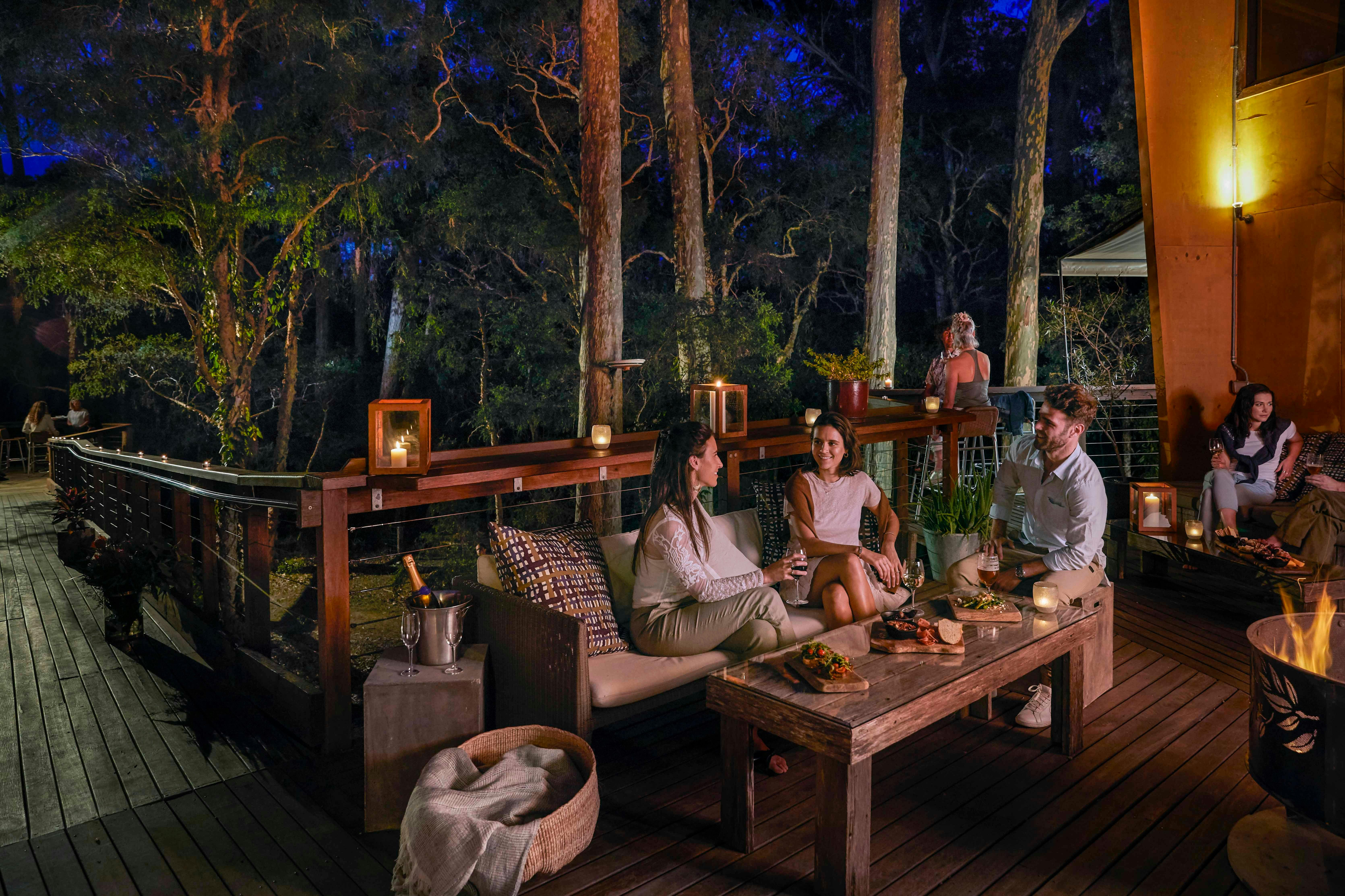 Drinks and snacks amongst the treetops at The Gunyah