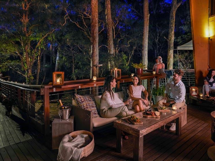 Drinks and snacks amongst the treetops at The Gunyah