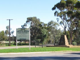 Sign at the entrance of the caravan park
