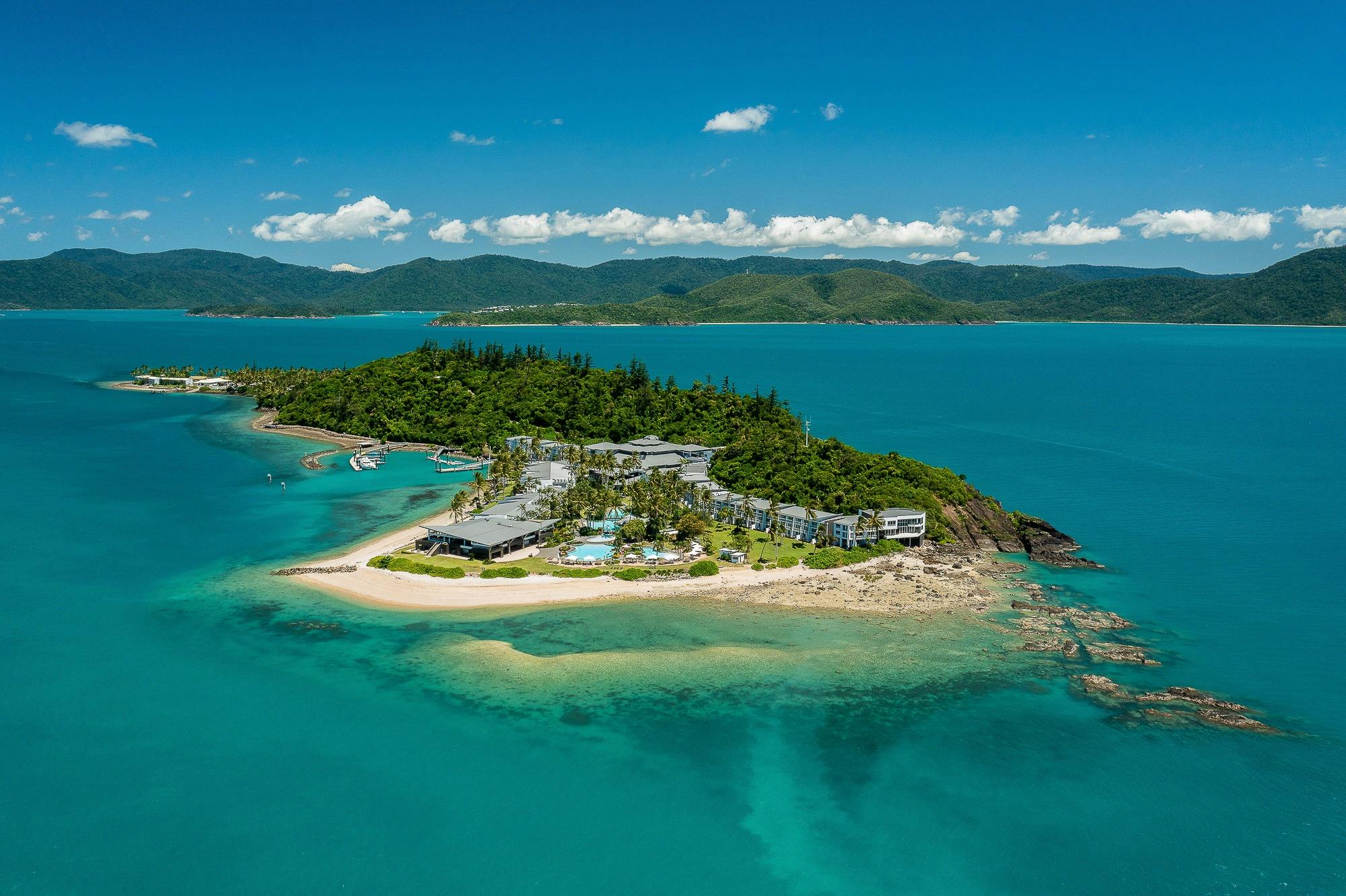 Aerial view of Daydream Island.