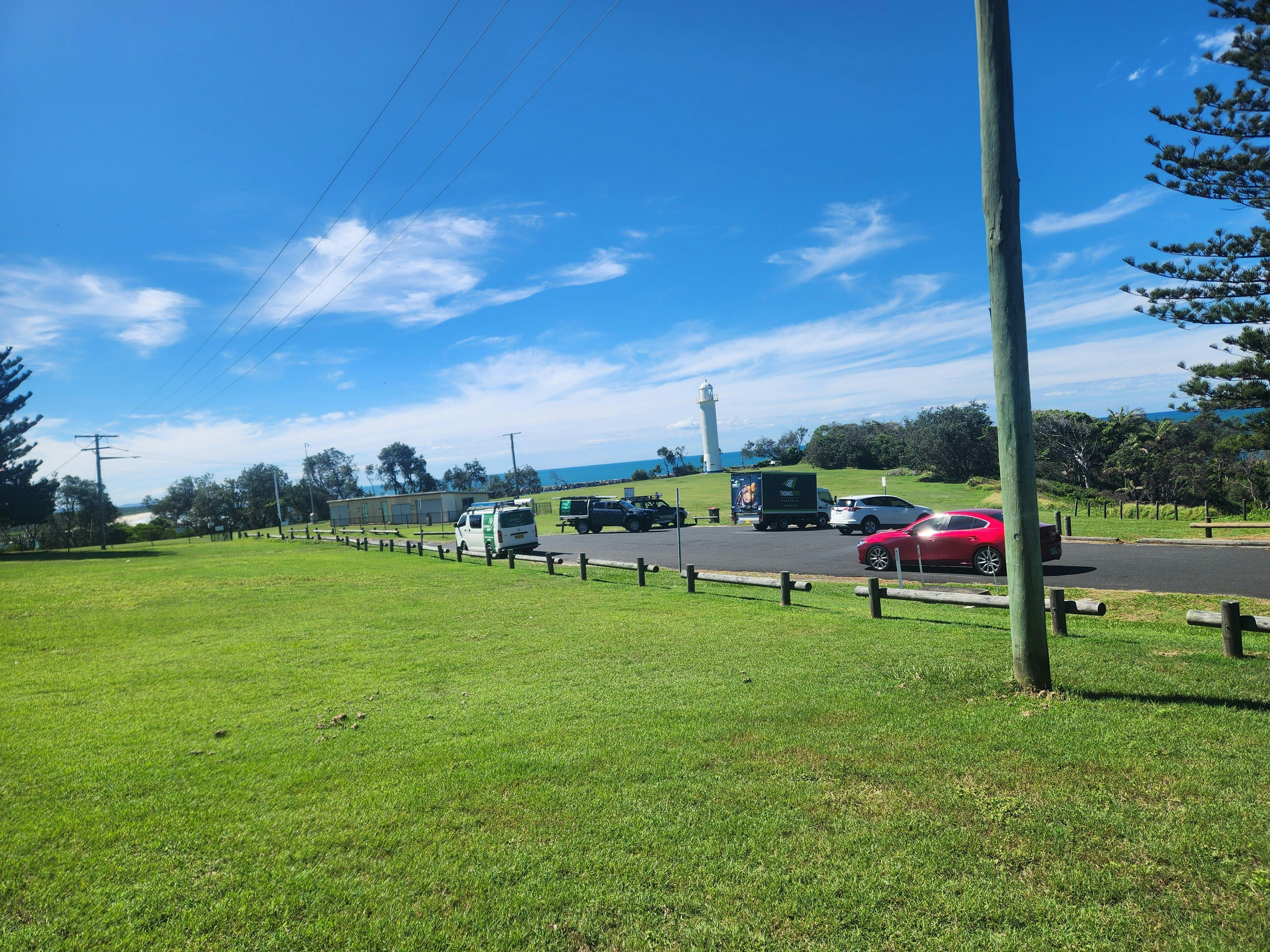 over view of light house and field 1