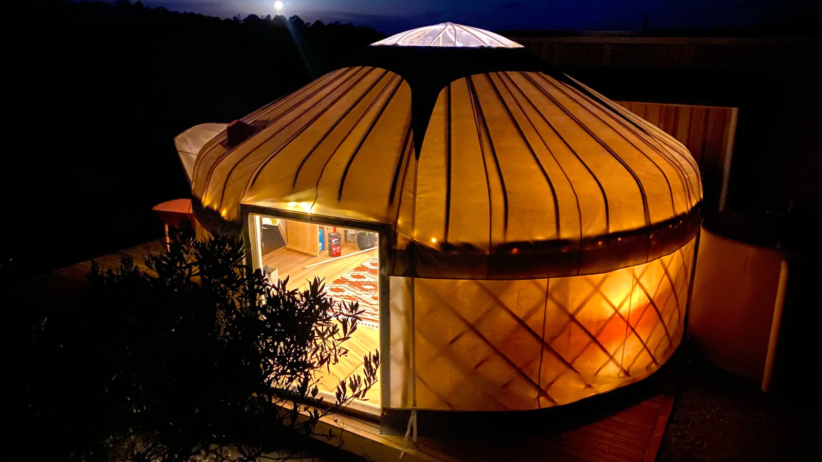 Outside view of yurt