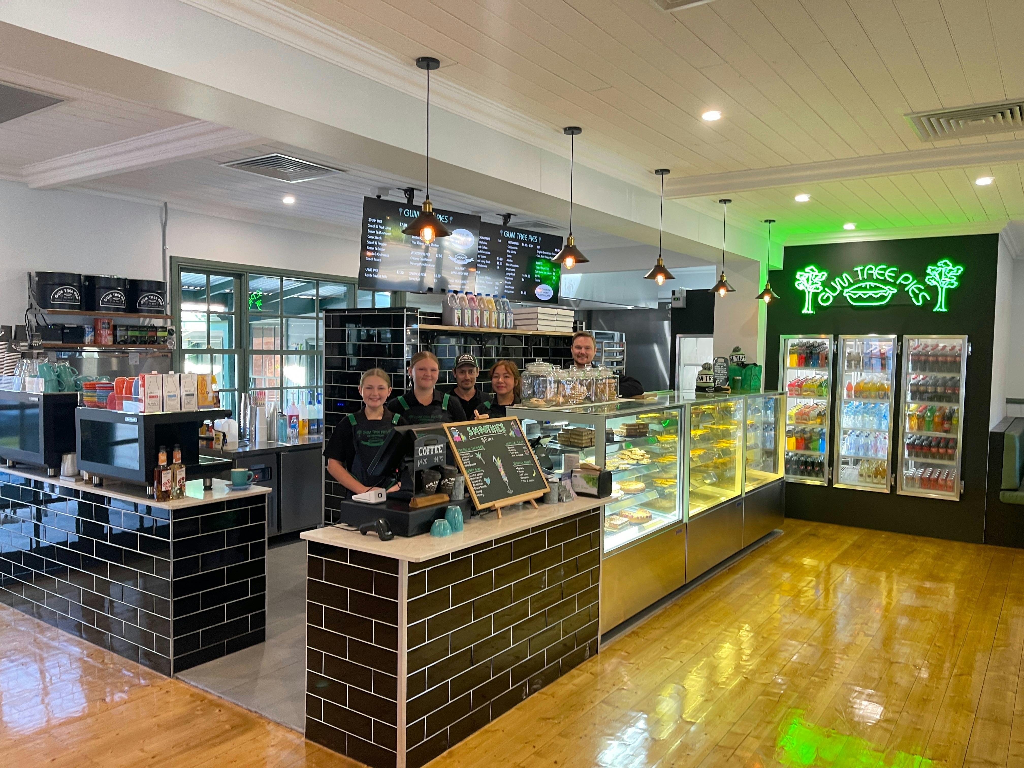 Staff behind counter