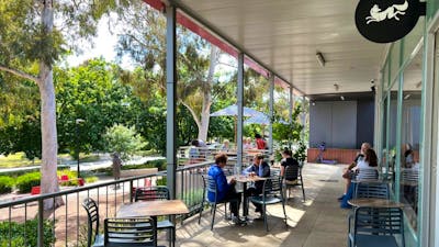 Exterior of a café.