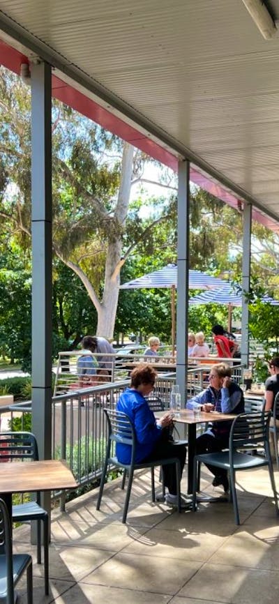 Exterior of a café.