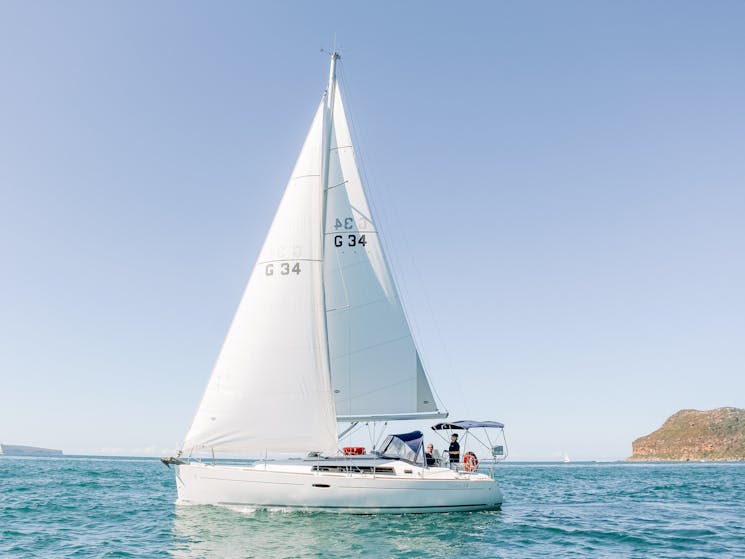 Yacht cruising on Pittwater