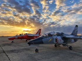 Two s211 jets at sunset