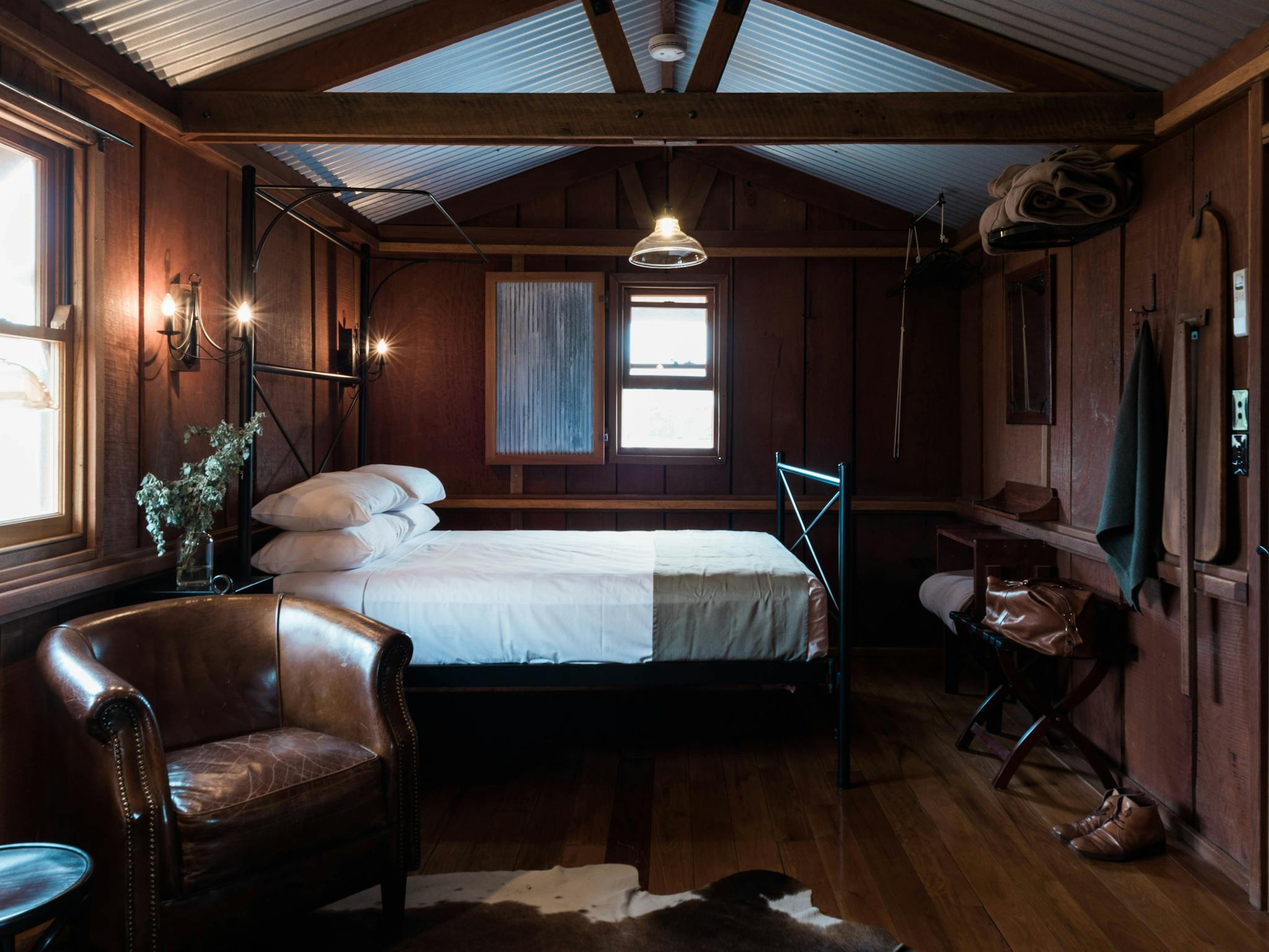 Stay in our rustic 4 star Slab Hut accommodation Stay in our rustic 4 star Slab Hut accommodation