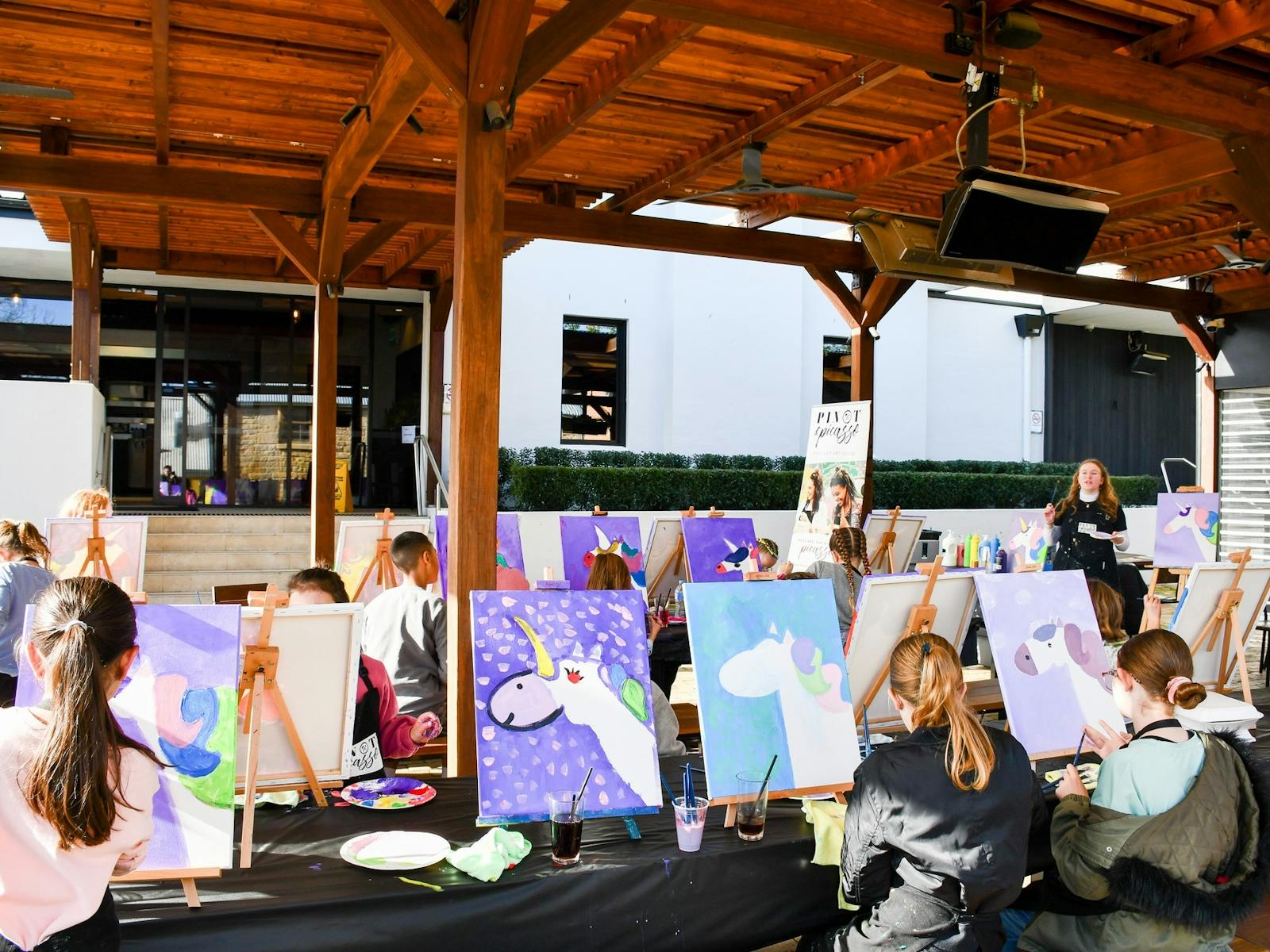 Pinot & Picasso painting class Mini Trotters School Holidays at Menangle Country Club