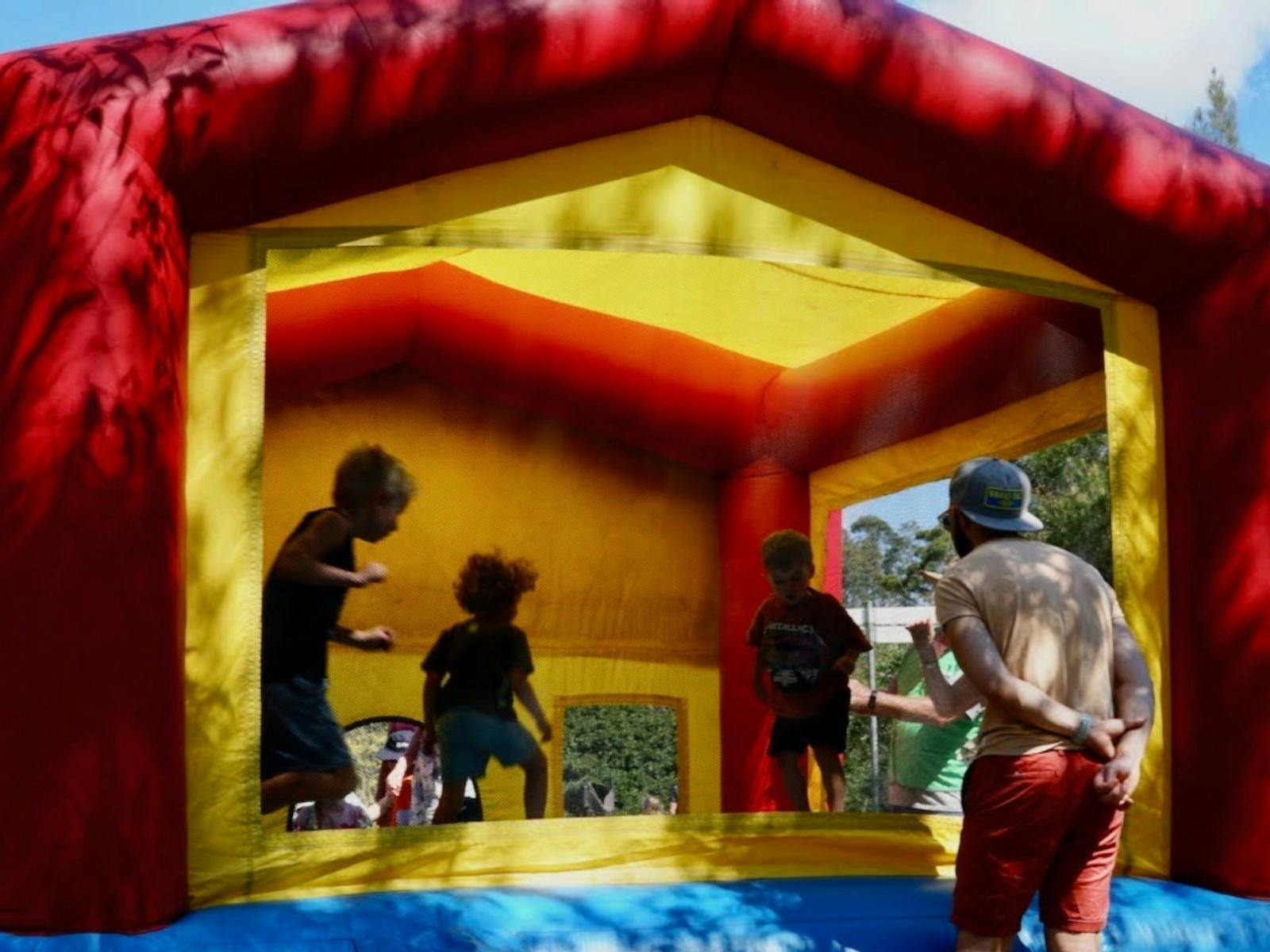 Children on a jumping castle