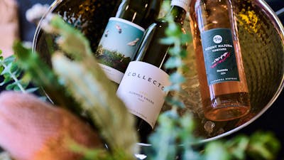 A mix of Canberra wines in an ice bucket for serving