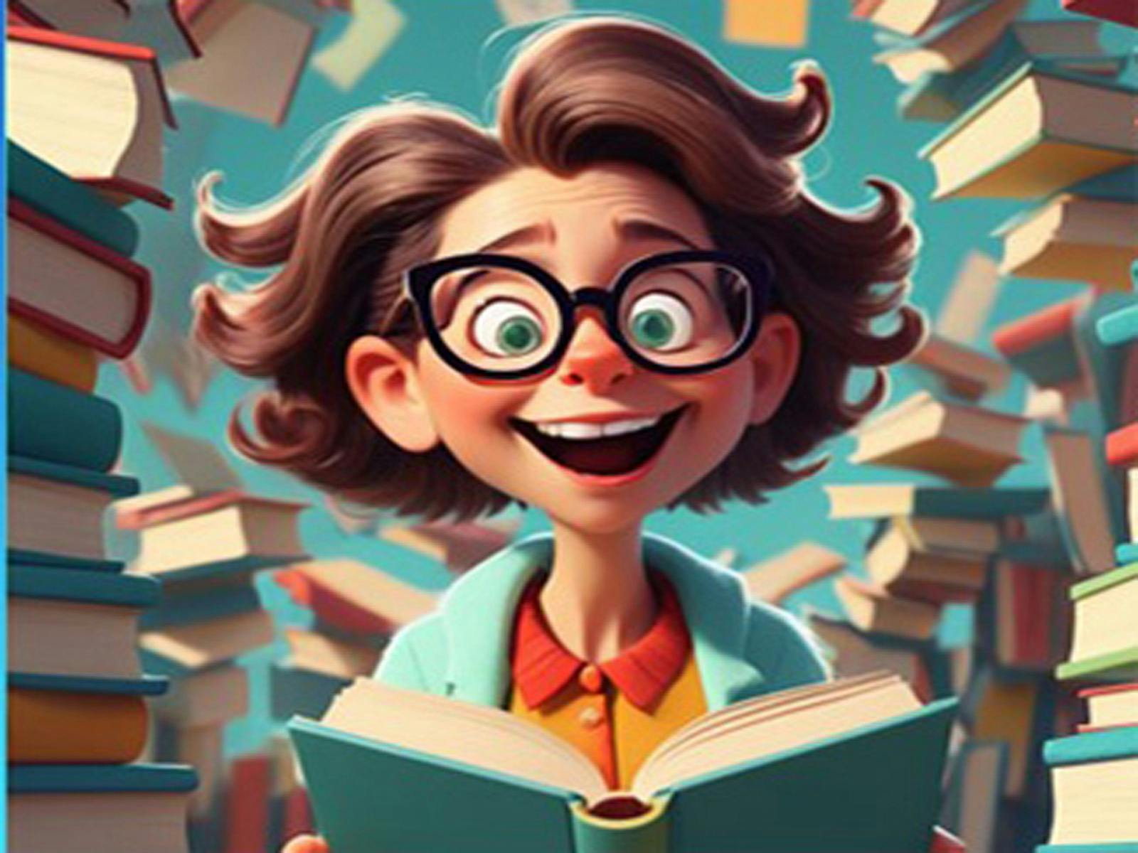 AI rendering of  a female book reader