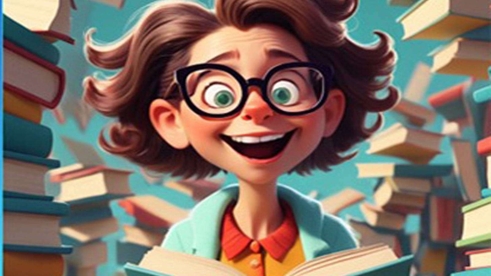 AI rendering of a female book reader