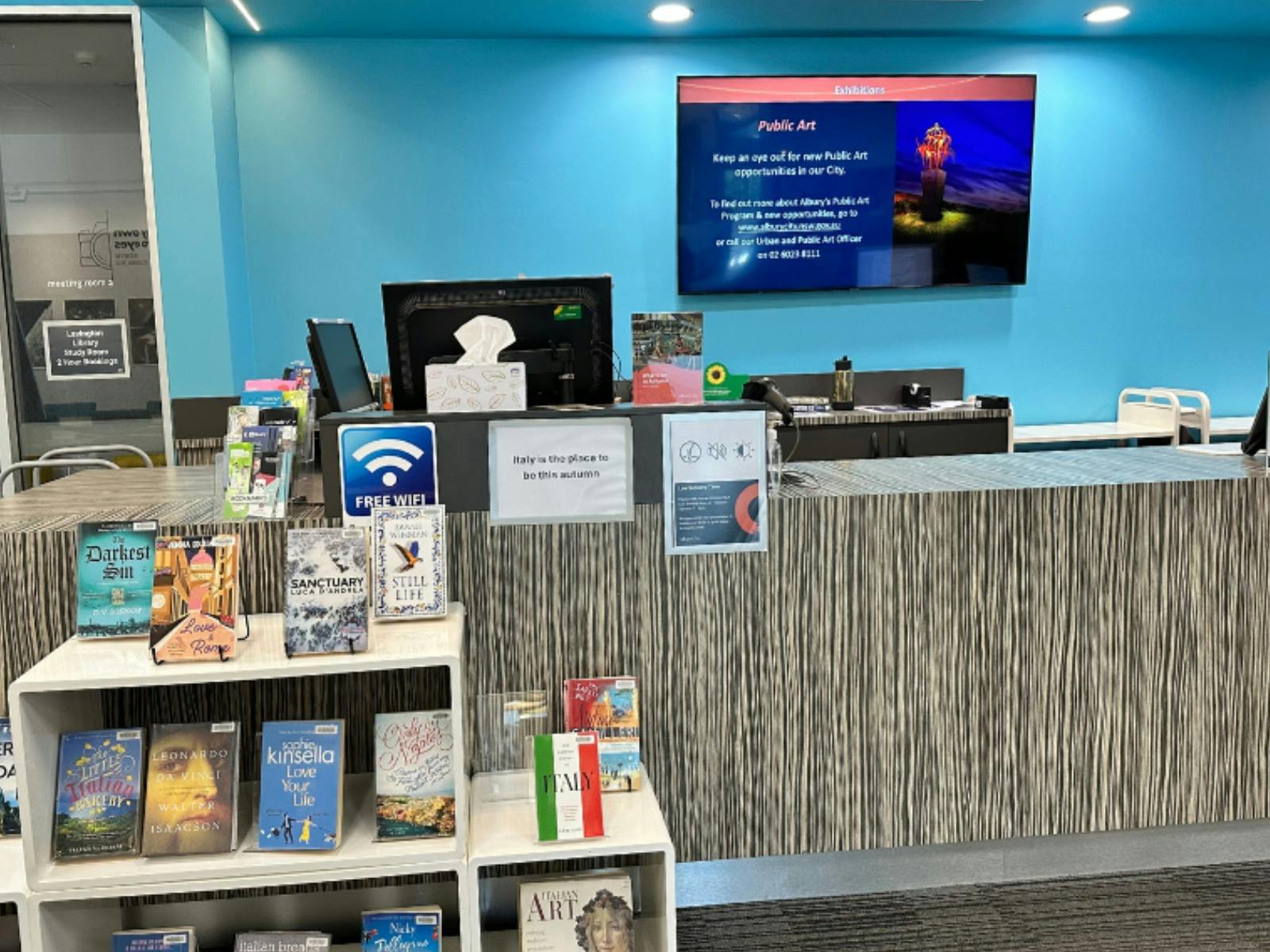 Customer service desk at Lavington Library